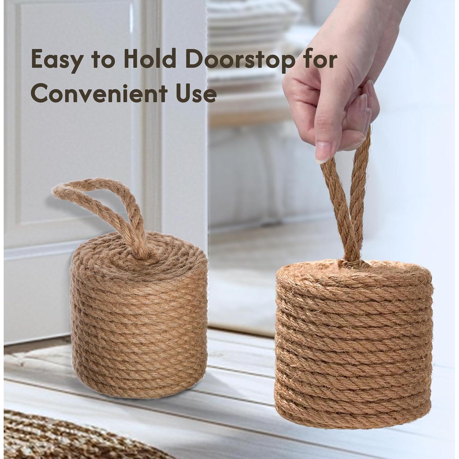 Tope de puerta cilíndrico Zoeynex de yute natural 1.59 kg