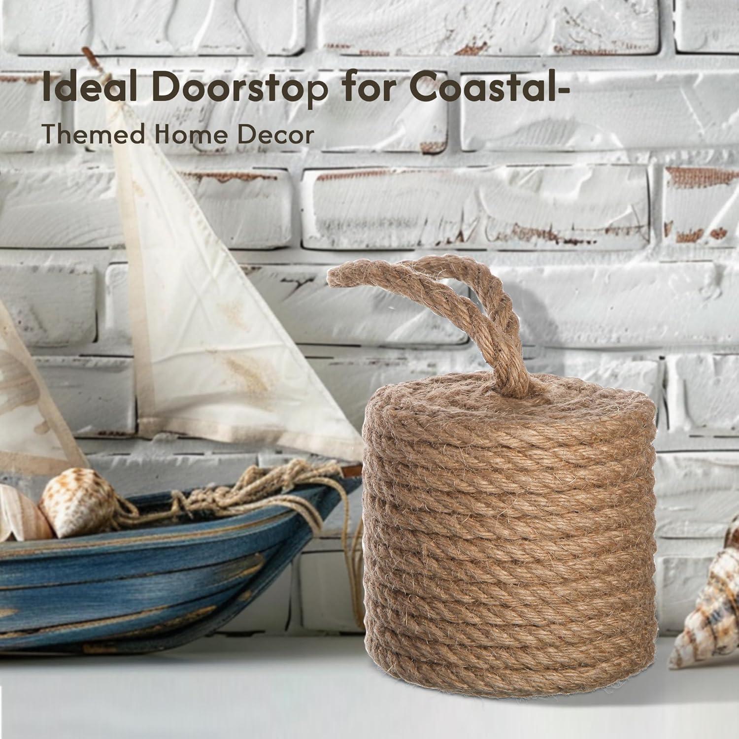 Tope de puerta cilíndrico Zoeynex de yute natural 1.59 kg