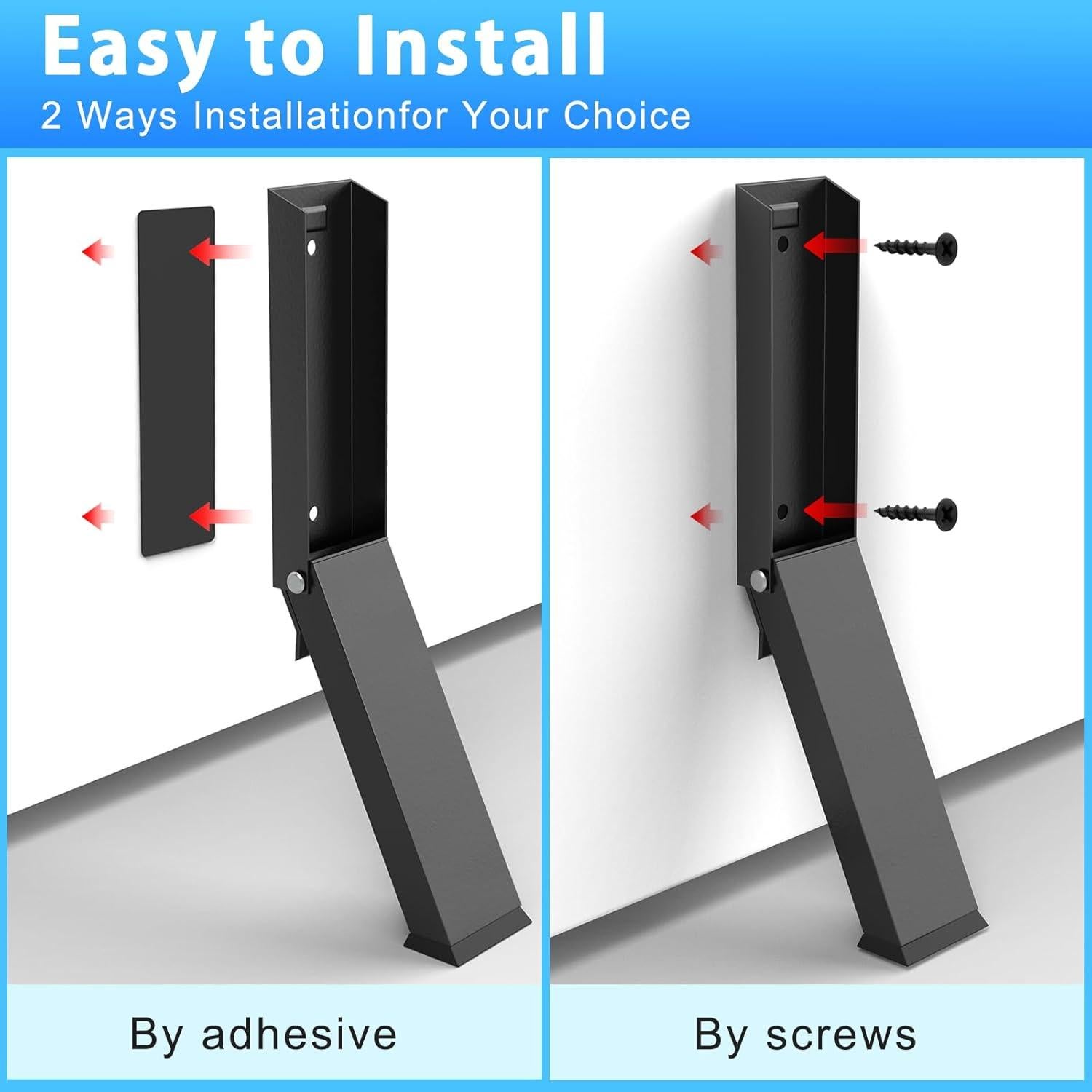 Tope de puerta abatible Linone, metal y goma, fácil instalación