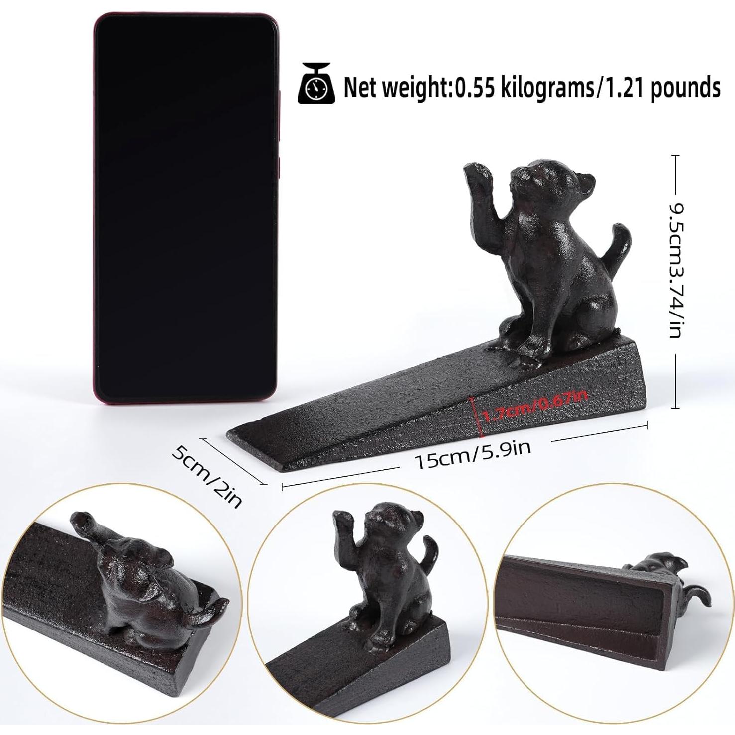 Tope de puerta Notakia gato negro de hierro fundido 15x5x9.5cm