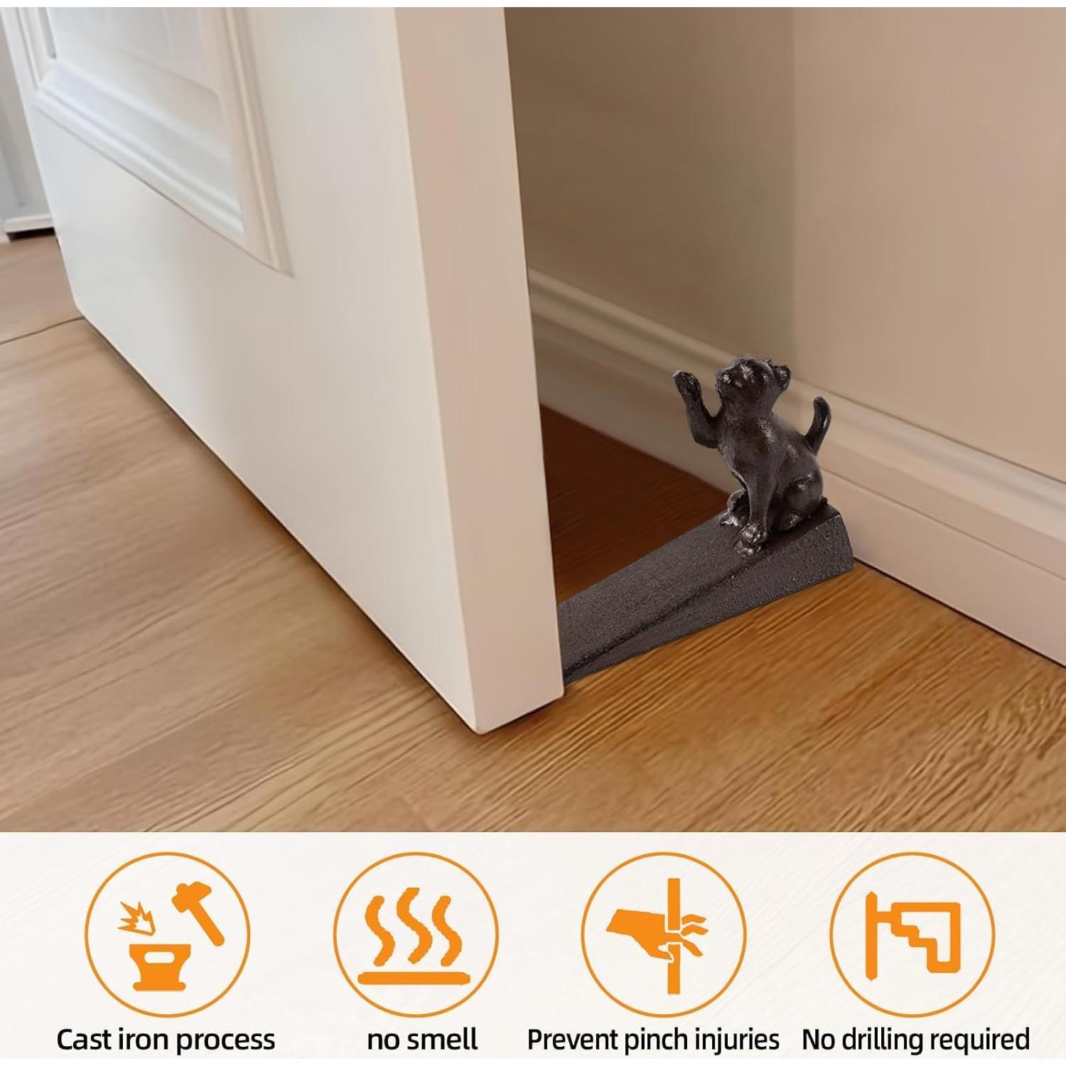 Tope de puerta Notakia gato negro de hierro fundido 15x5x9.5cm