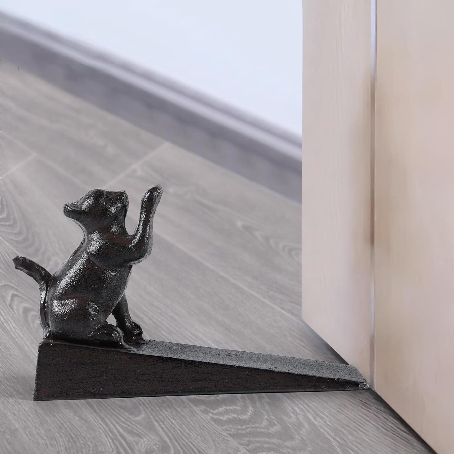 Tope de puerta Notakia gato negro de hierro fundido 15x5x9.5cm