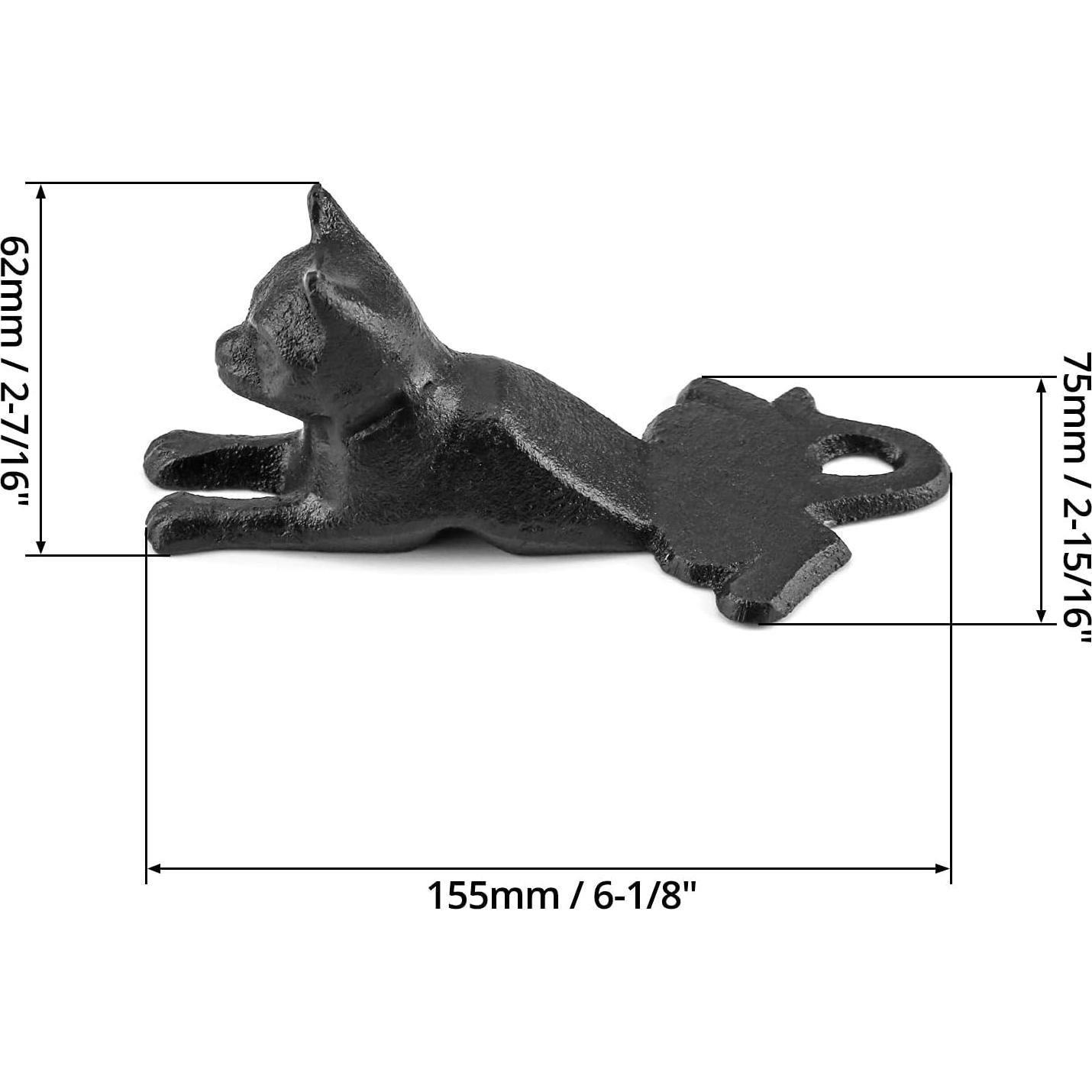 Tope de Puerta de Hierro Fundido QWORK Vintage Negro 0.53 kg