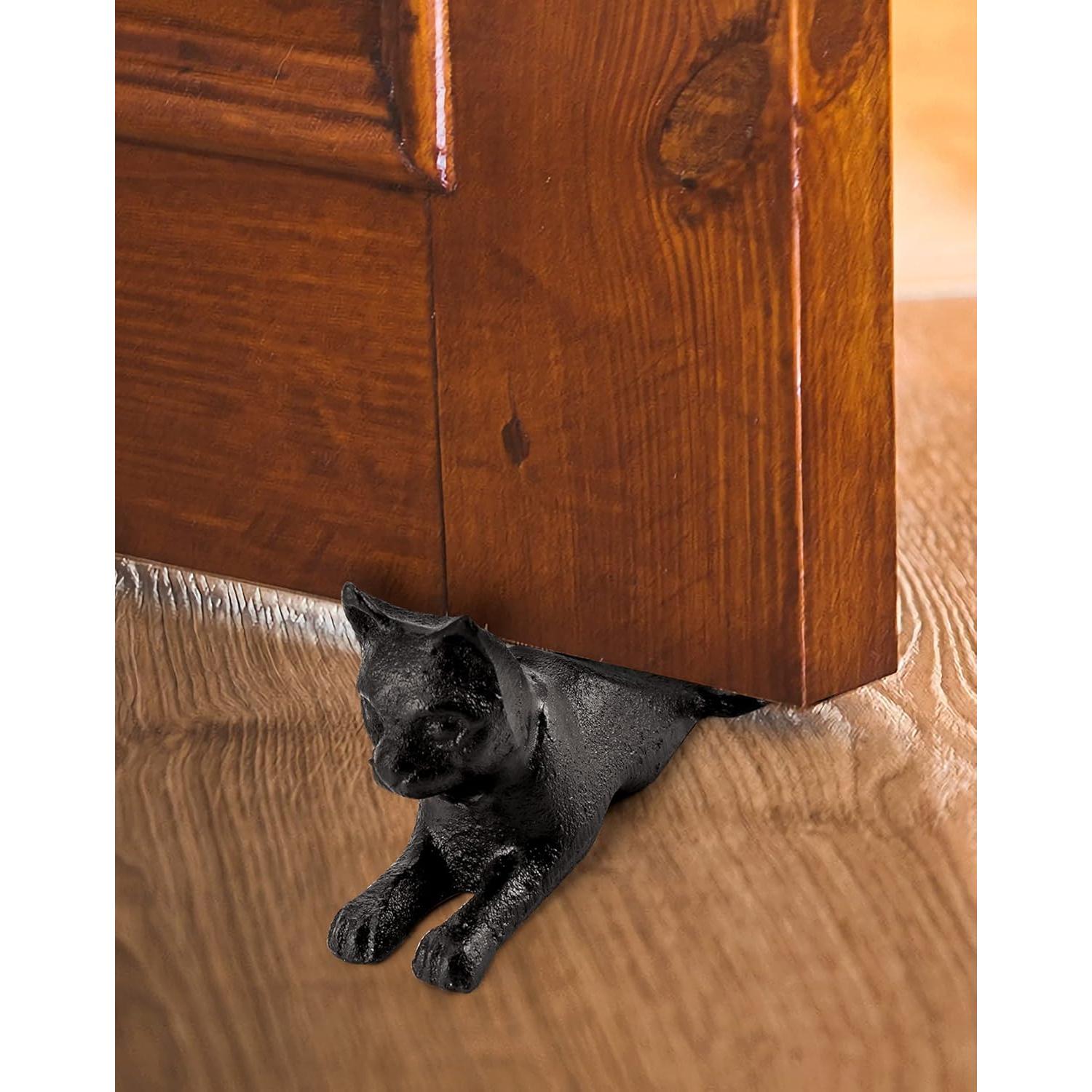 Tope de Puerta de Hierro Fundido QWORK Vintage Negro 0.53 kg