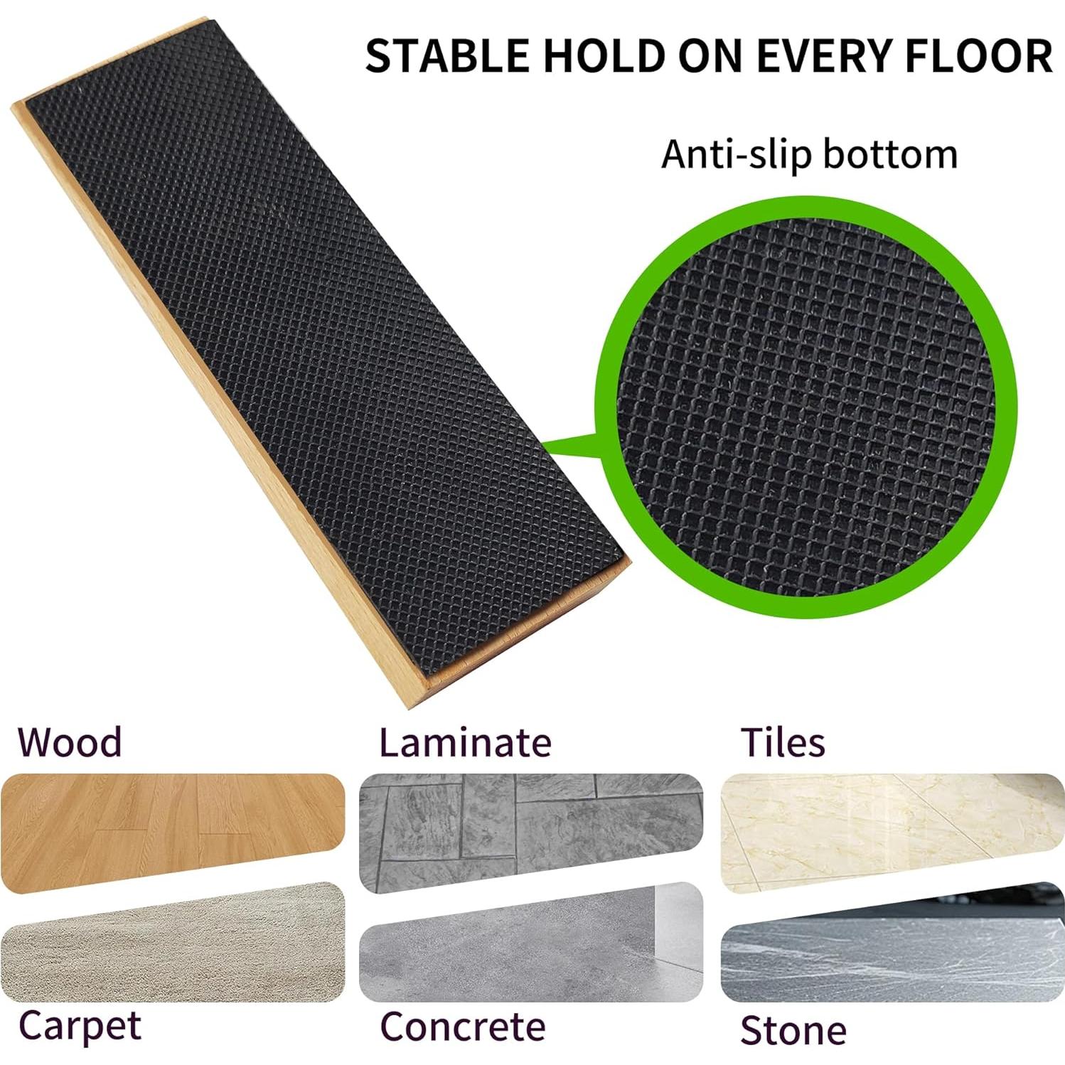 Paquete de 2 Topes de Puerta de Madera OHHLIHOME 16cm Antideslizantes