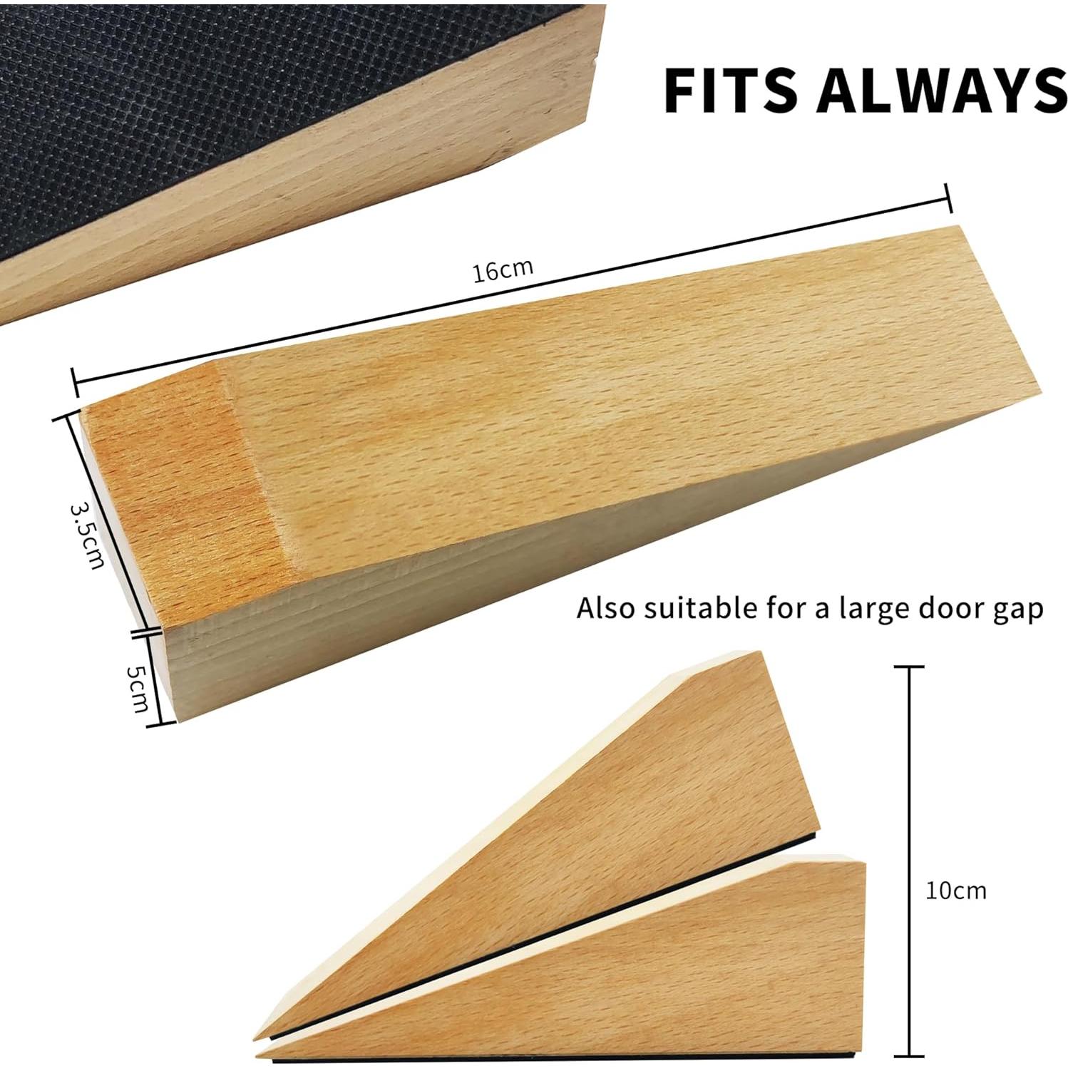 Paquete de 2 Topes de Puerta de Madera OHHLIHOME 16cm Antideslizantes