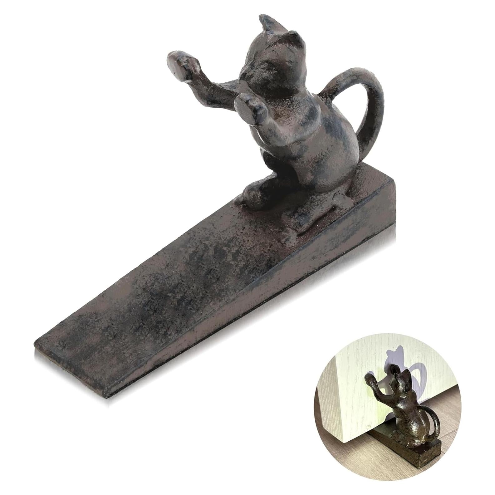 Tope de puerta gato Linton Arts hierro fundido retro 1.13 kg