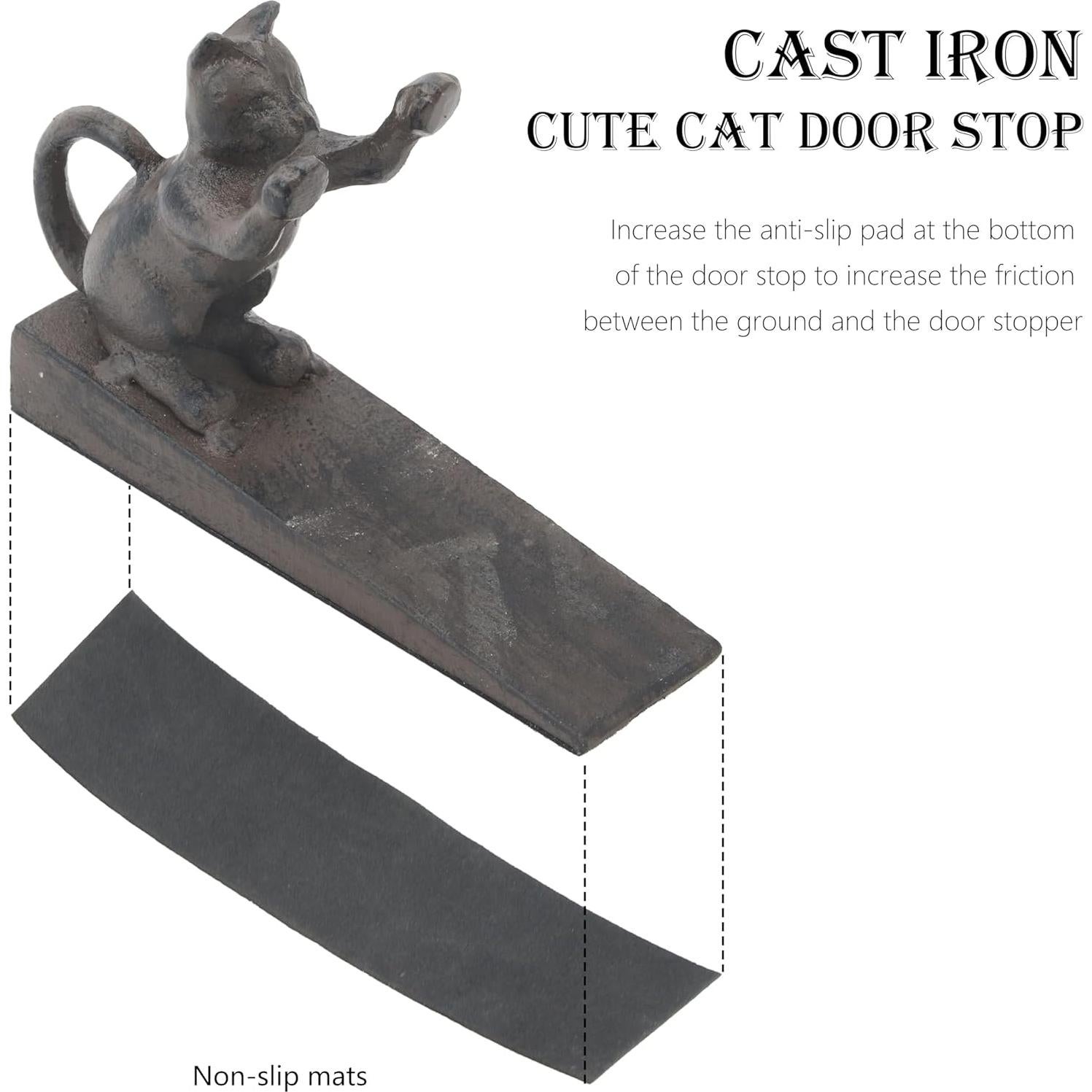 Tope de puerta gato Linton Arts hierro fundido retro 1.13 kg