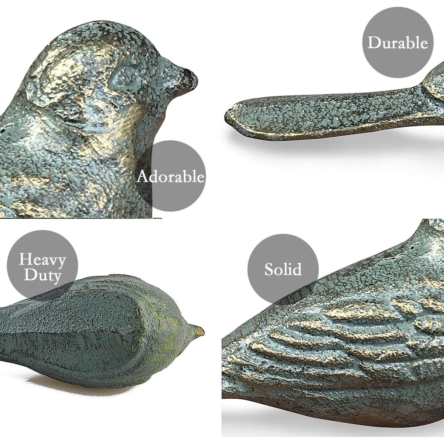 Tope de puerta decorativo Livfodrm ave hierro fundido oro verde