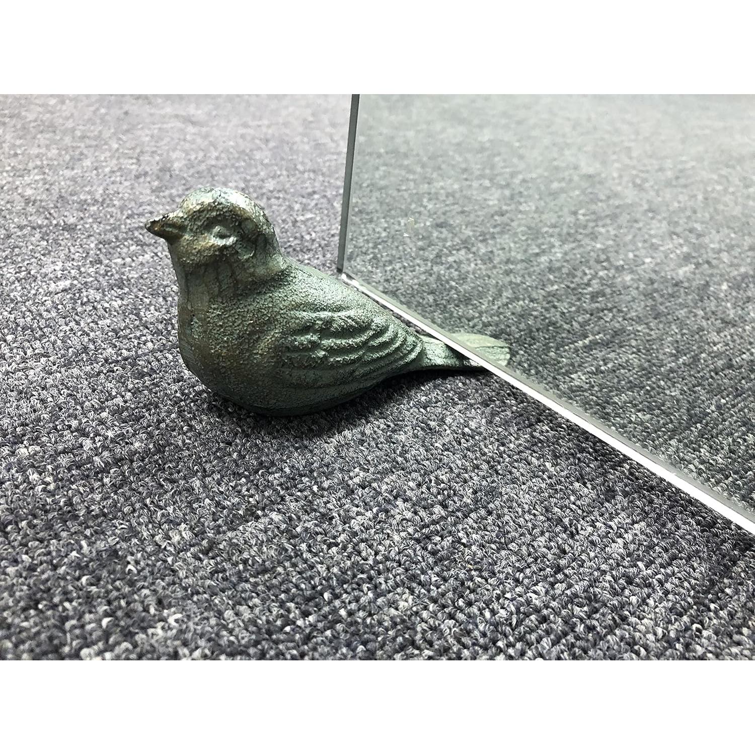 Tope de puerta decorativo Livfodrm ave hierro fundido oro verde