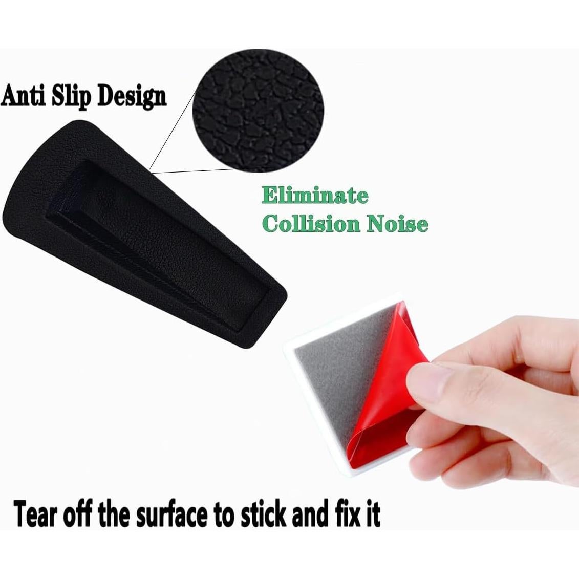 Tope de puerta de goma TAO CICADA, paquete de 4, antideslizante