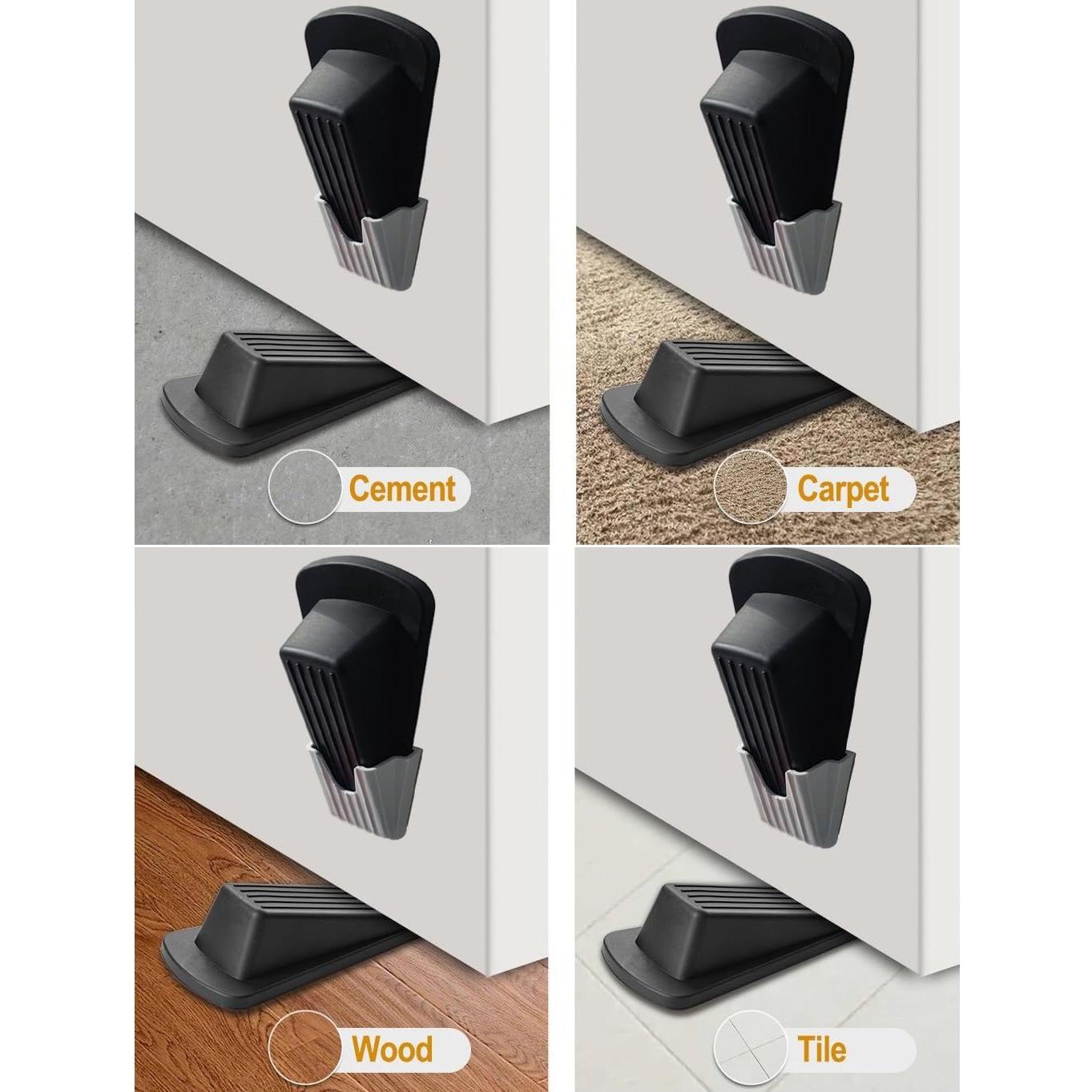 Tope de puerta de goma TAO CICADA, paquete de 4, antideslizante