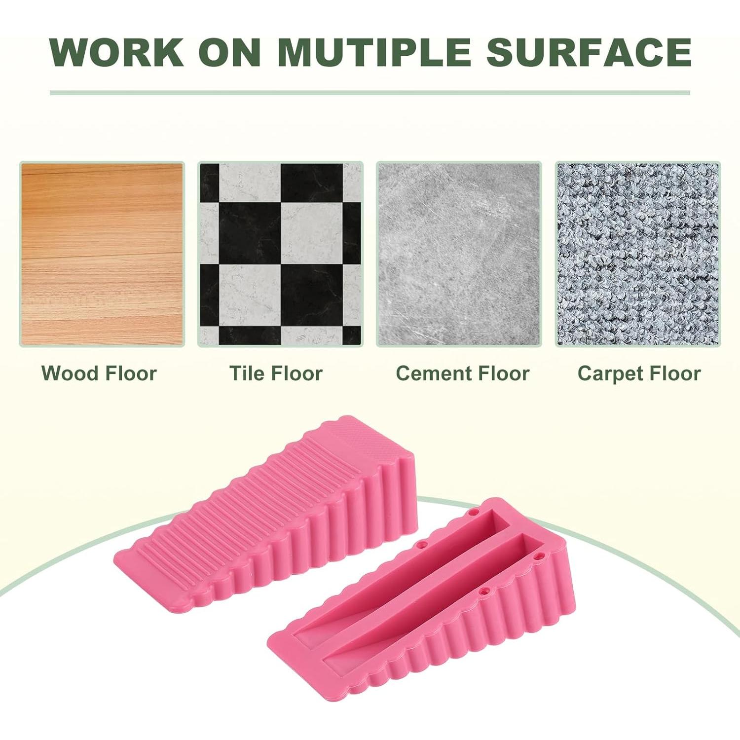 Topes de Puerta Antideslizantes uxcell Rosa 28mm - 2 Pcs