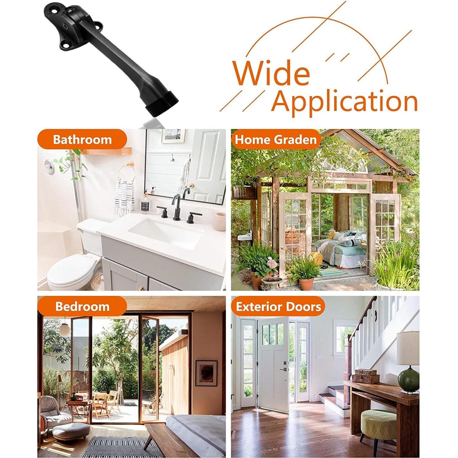 Tope de Puerta PHITUODA KickDown 2 Piezas Negro 12 cm