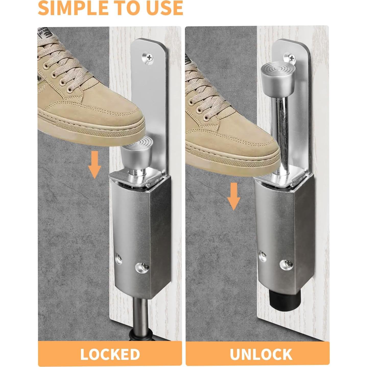 Tope de puerta Amlanpin pesado plateado 0.54 kg para exterior