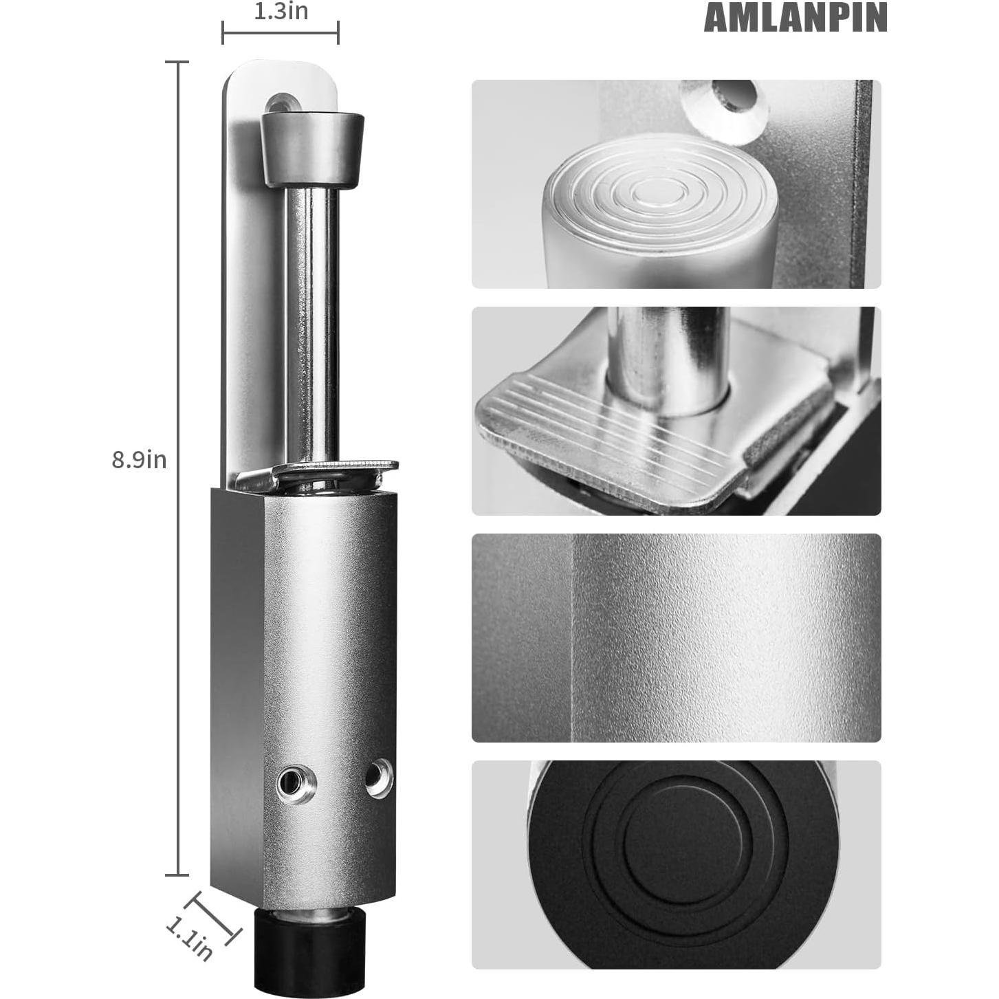 Tope de puerta Amlanpin pesado plateado 0.54 kg para exterior