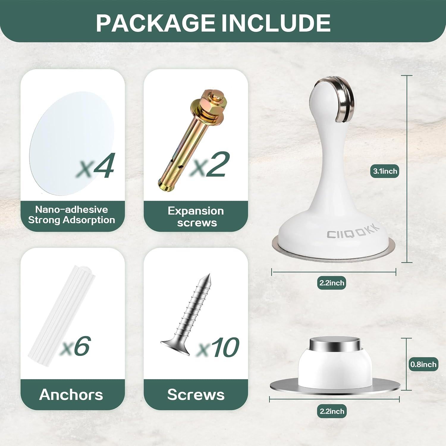 Topes de Puerta Magnéticos Ciiqokk 2 Piezas Acero Inoxidable