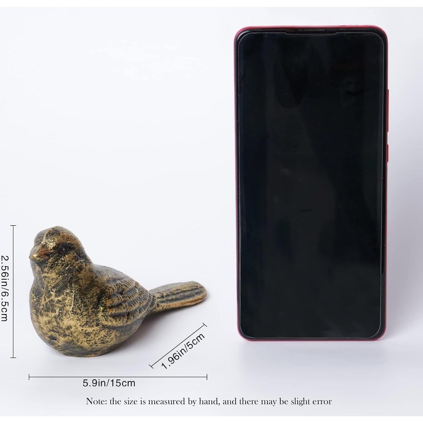 Tope de Puerta de Hierro Fundido Notakia - 2 Pcs Pájaro de Bronce