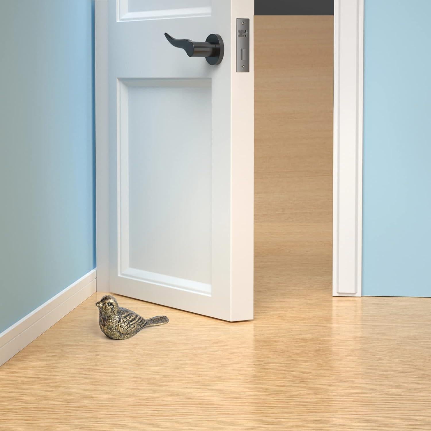 Tope de Puerta de Hierro Fundido Notakia - 2 Pcs Pájaro de Bronce