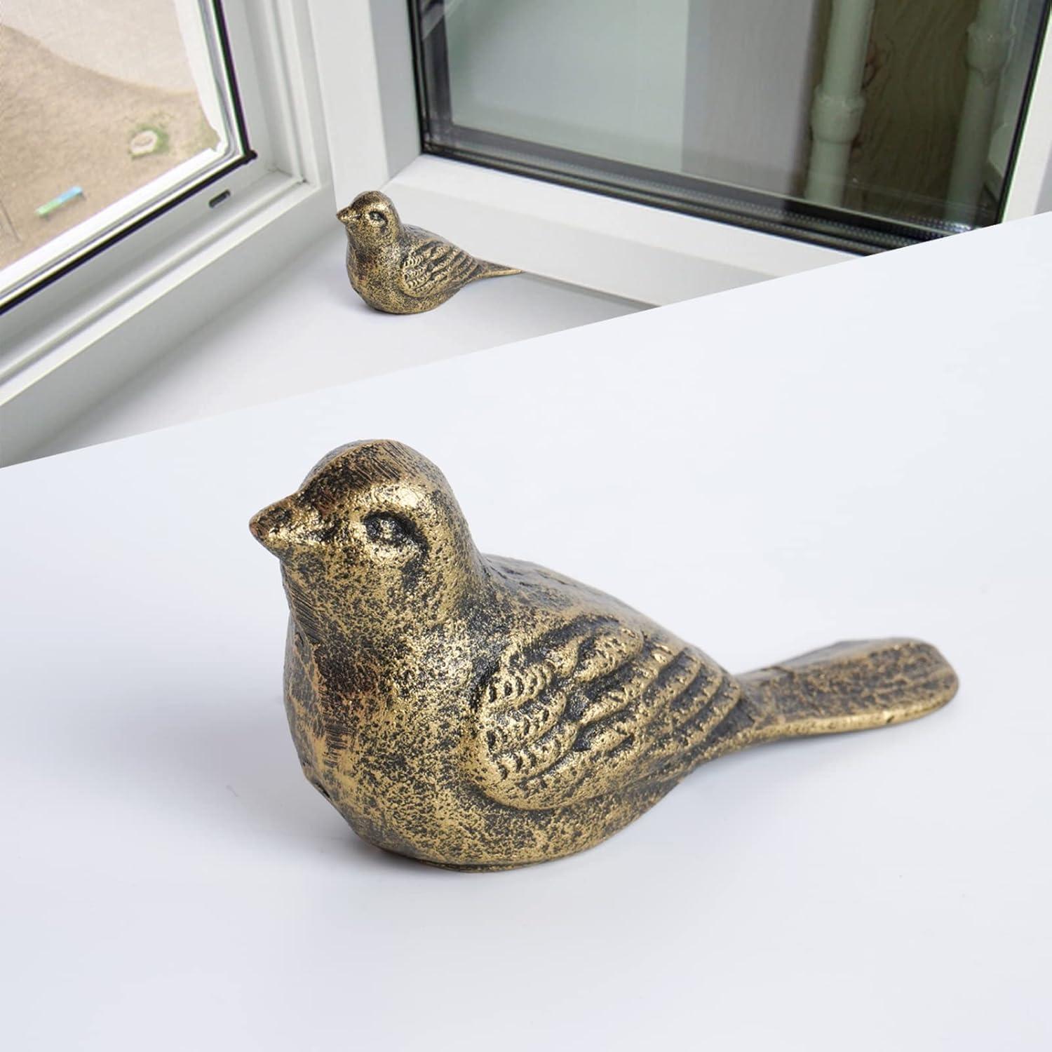 Tope de Puerta de Hierro Fundido Notakia - 2 Pcs Pájaro de Bronce