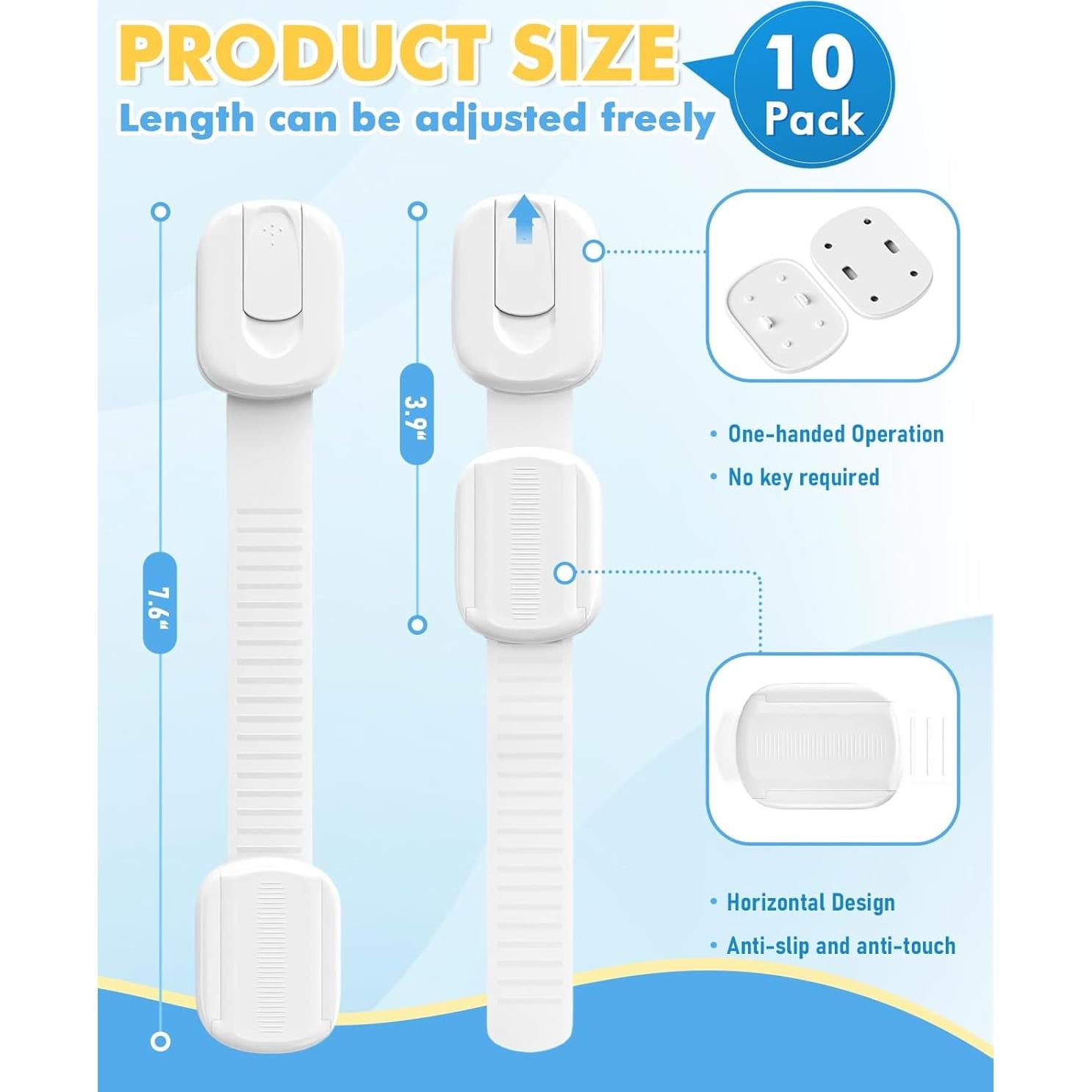 Cerraduras para Gabinetes a Prueba de Niños 3M - Paquete de 9