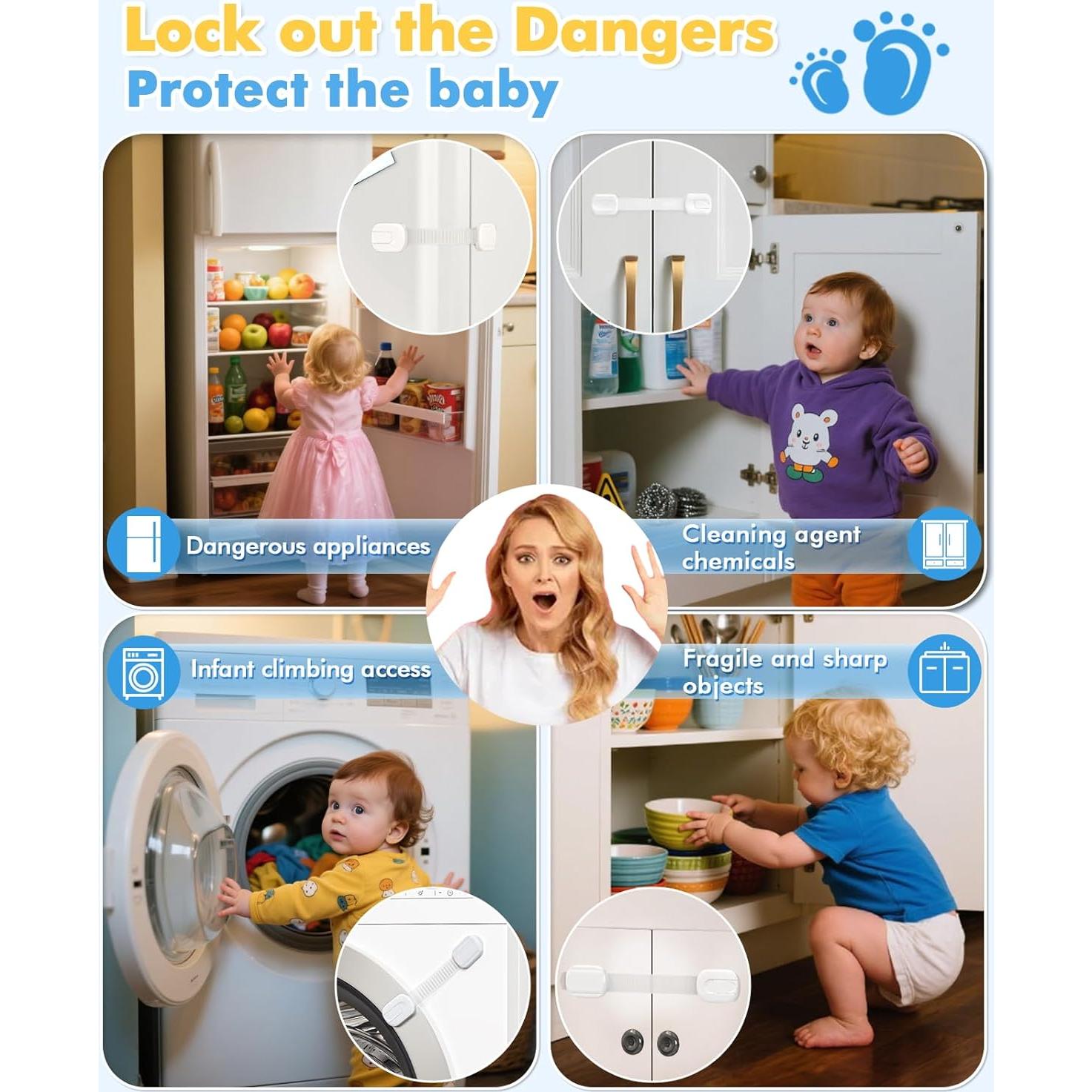 Cerraduras para Gabinetes a Prueba de Niños 3M - Paquete de 9