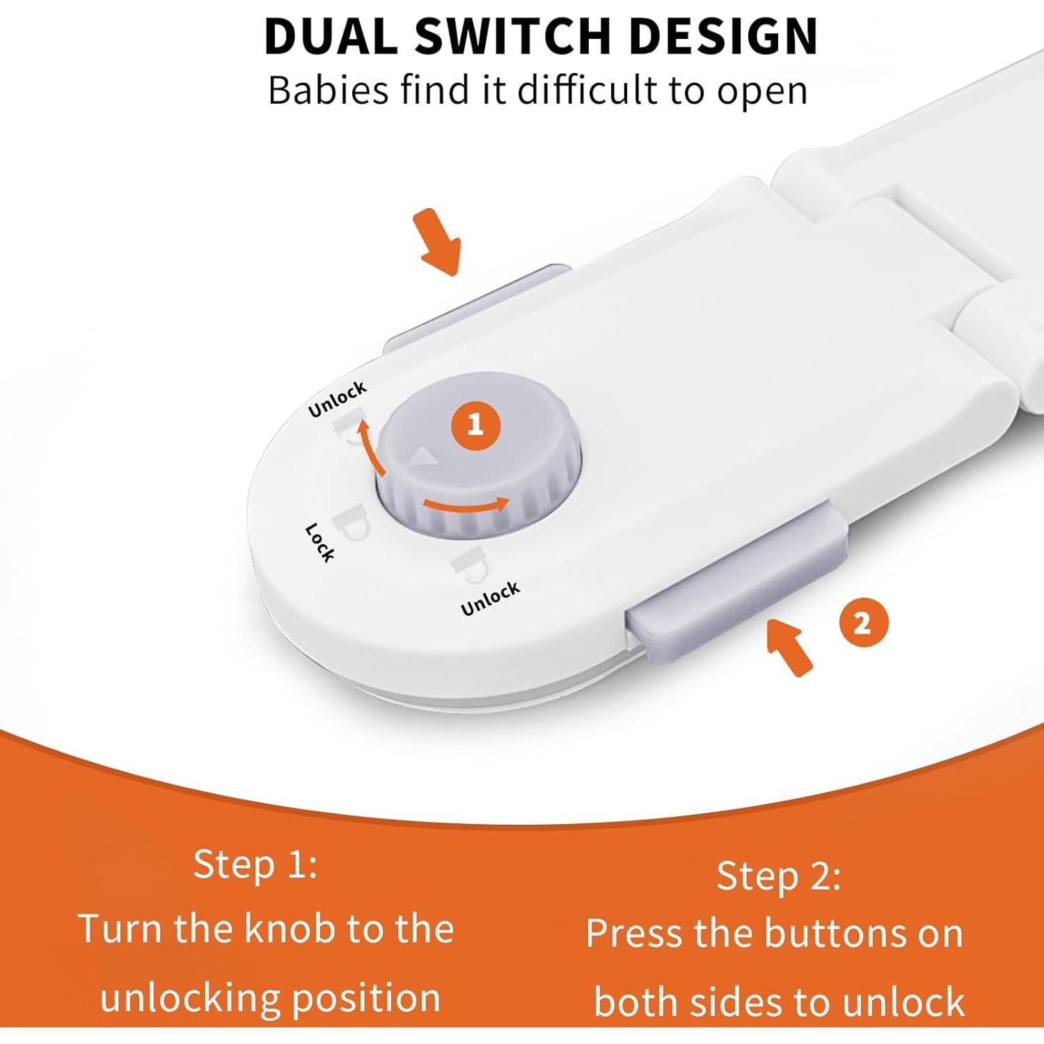 Candados de Seguridad para Gabinetes a Prueba de Niños - Paquete de 2