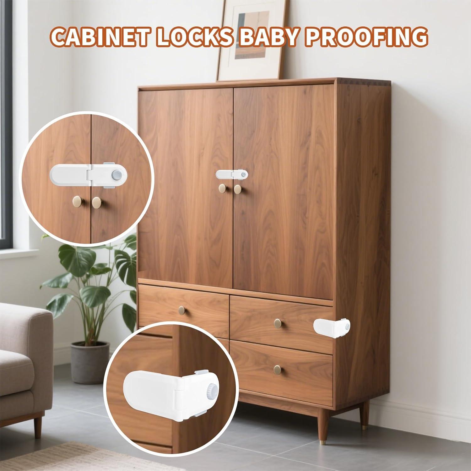 Candados de Seguridad para Gabinetes a Prueba de Niños - Paquete de 2