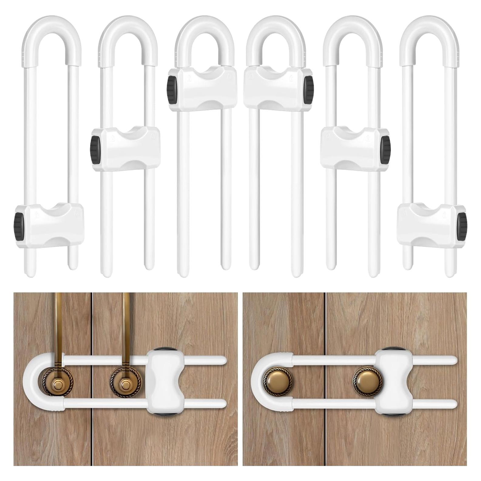Cerraduras para Gabinetes a Prueba de Niños Kickic - Paquete de 6 Blancas