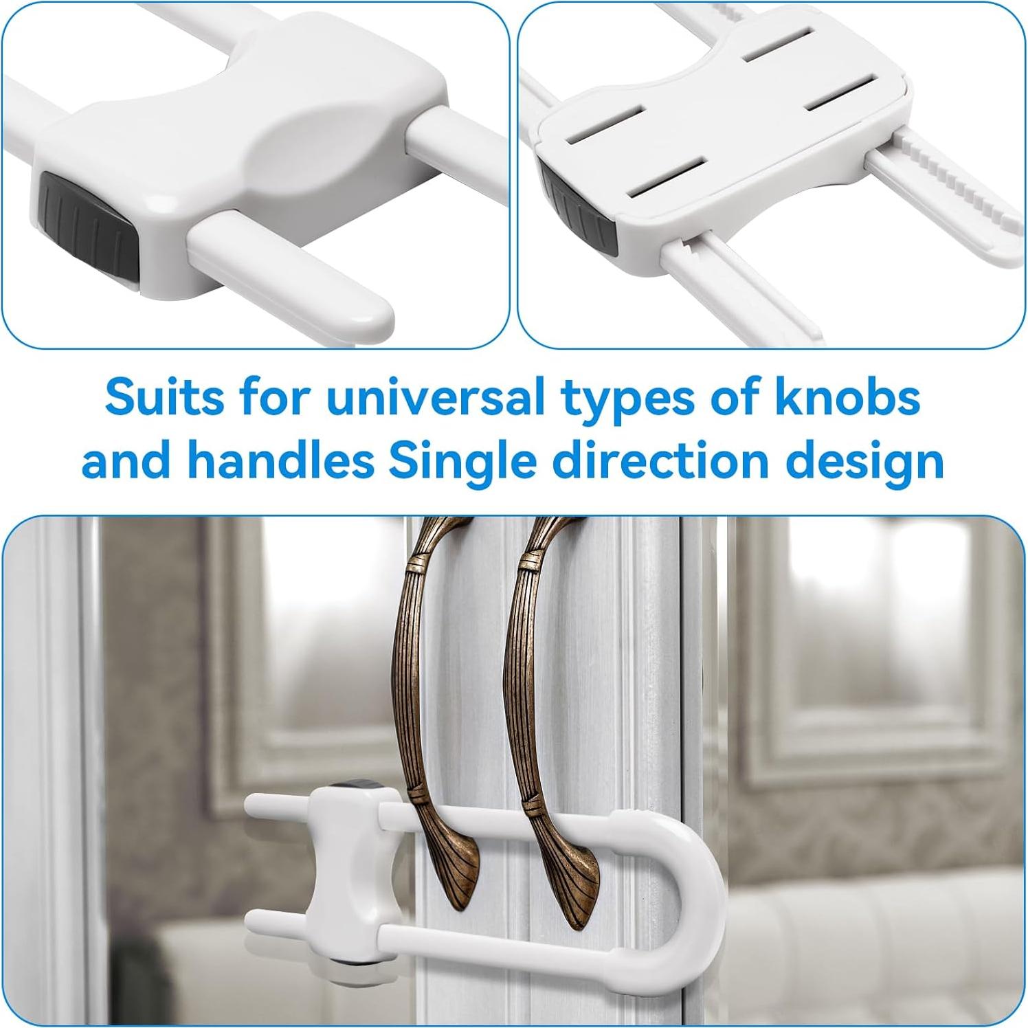 Cerraduras para Gabinetes a Prueba de Niños Kickic - Paquete de 6 Blancas