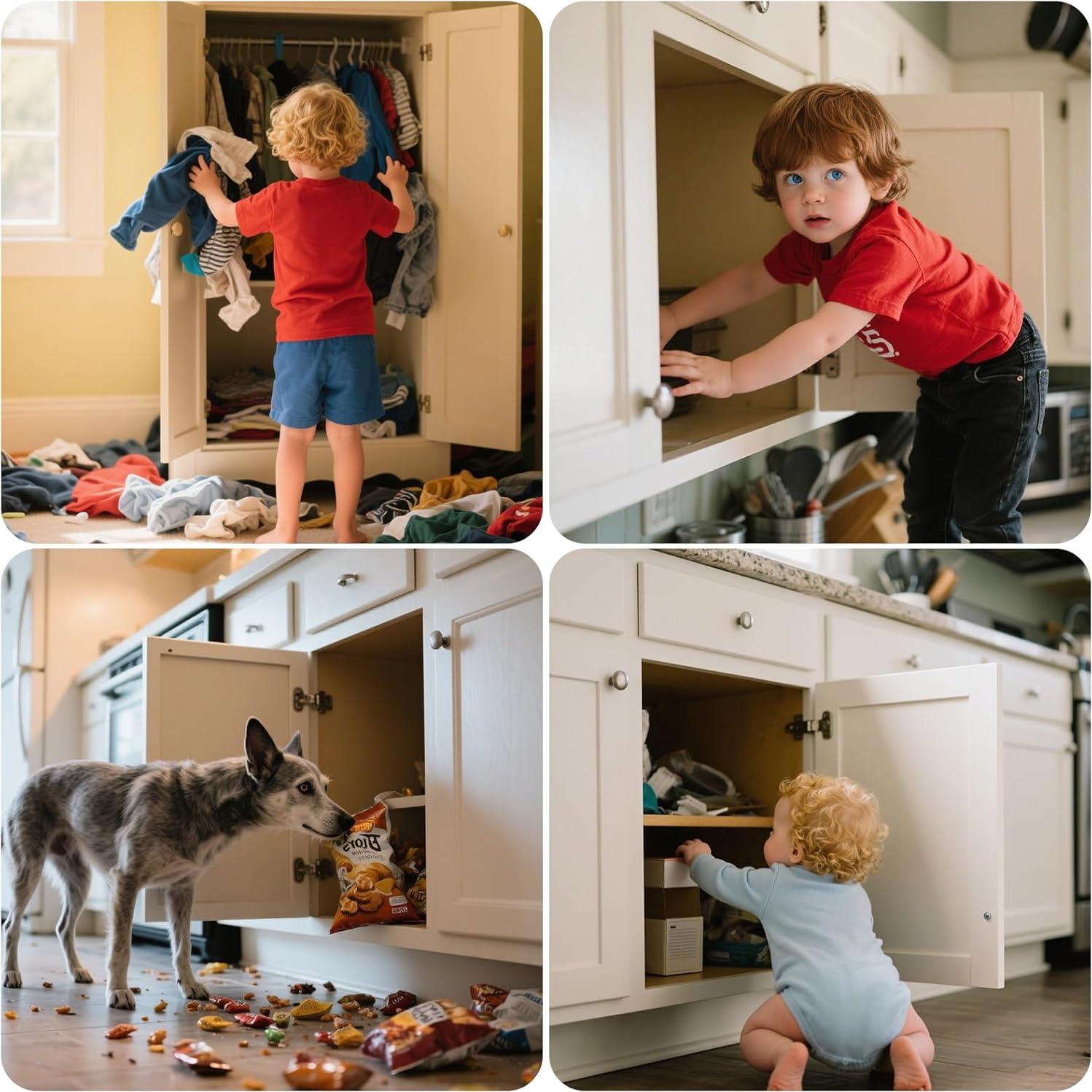 Cerraduras para Gabinetes a Prueba de Niños Kickic - Paquete de 6 Blancas