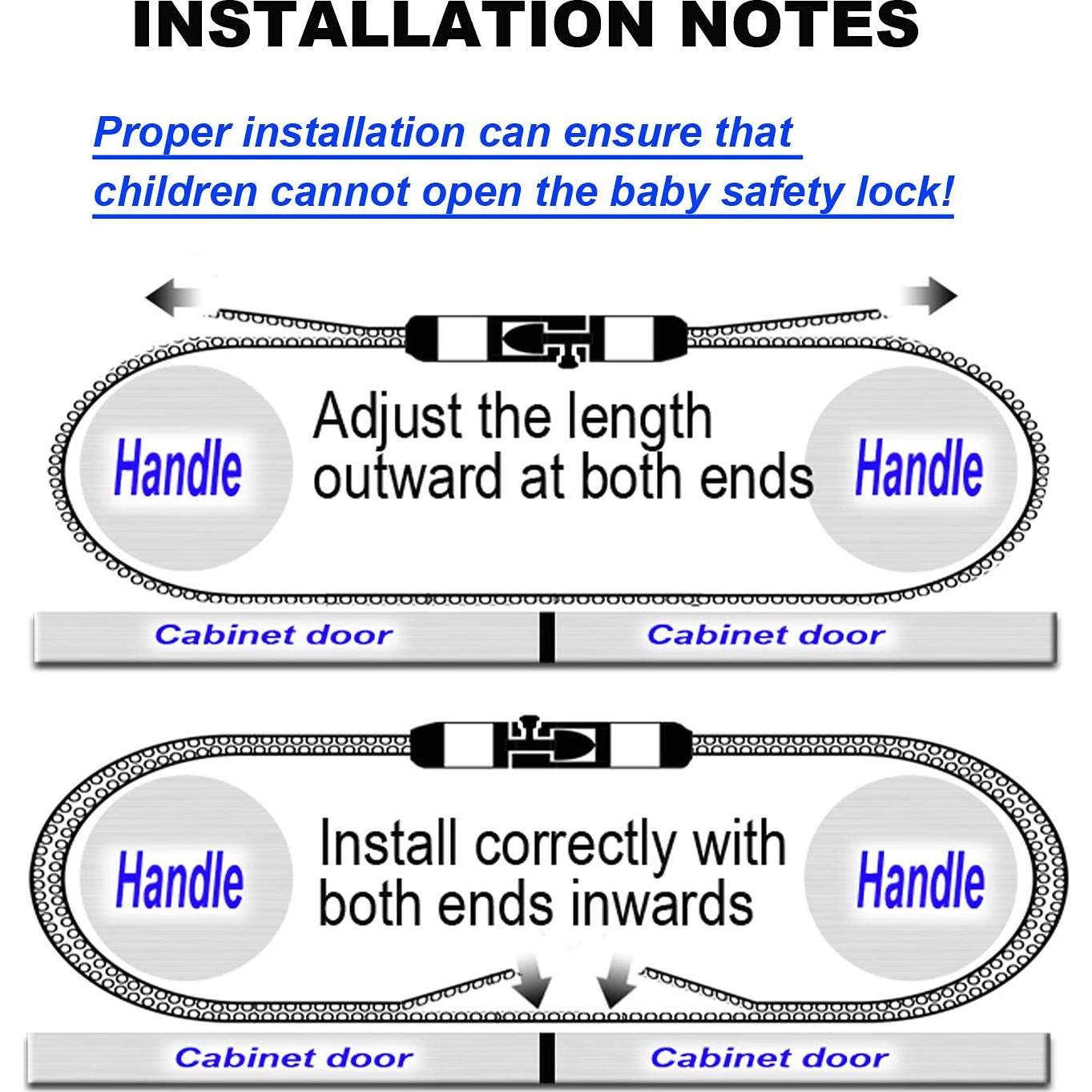 Cerraduras de Seguridad para Bebés - 2 Piezas Nylon Negro