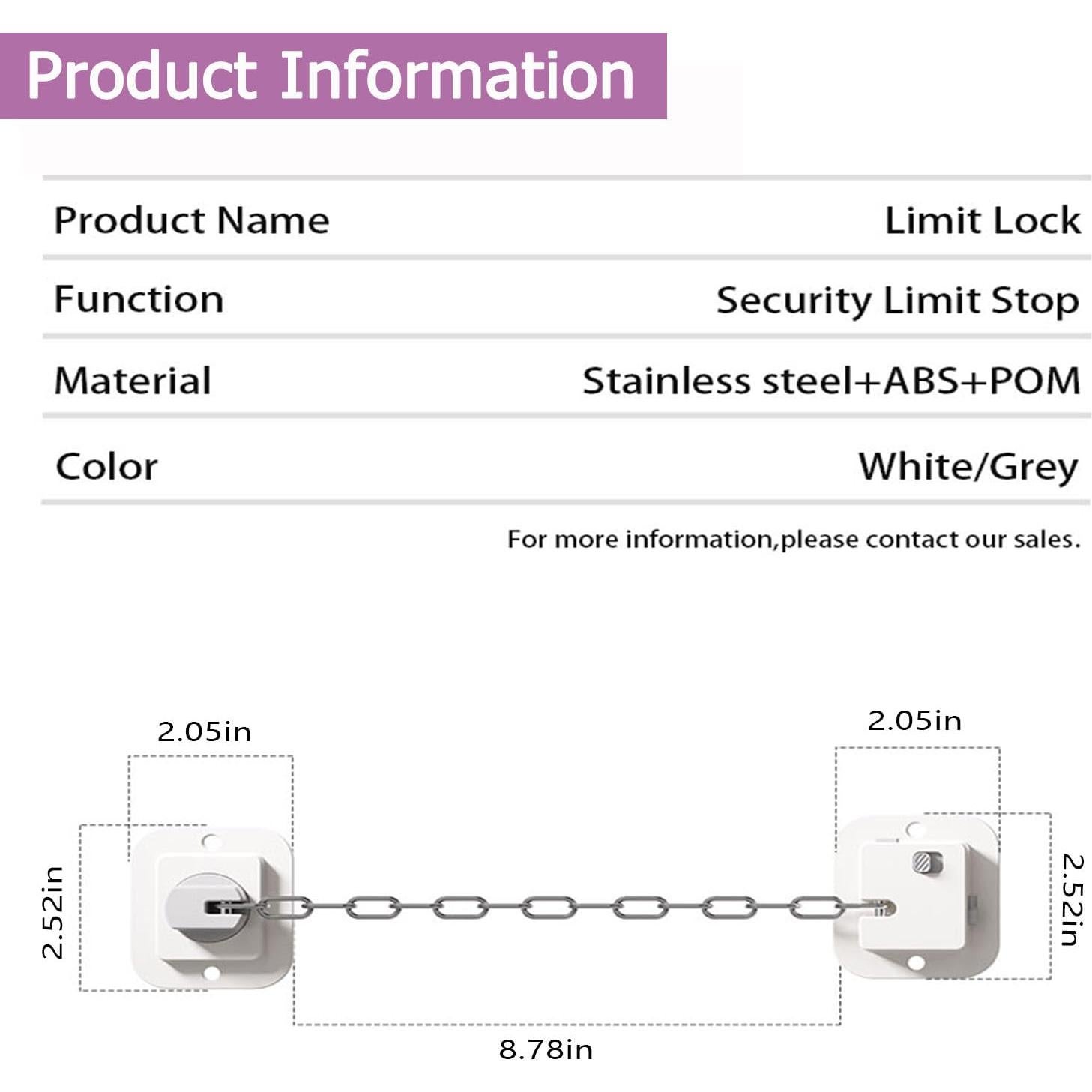 Cerradura de Seguridad para Puertas 3M - 2 Paquetes