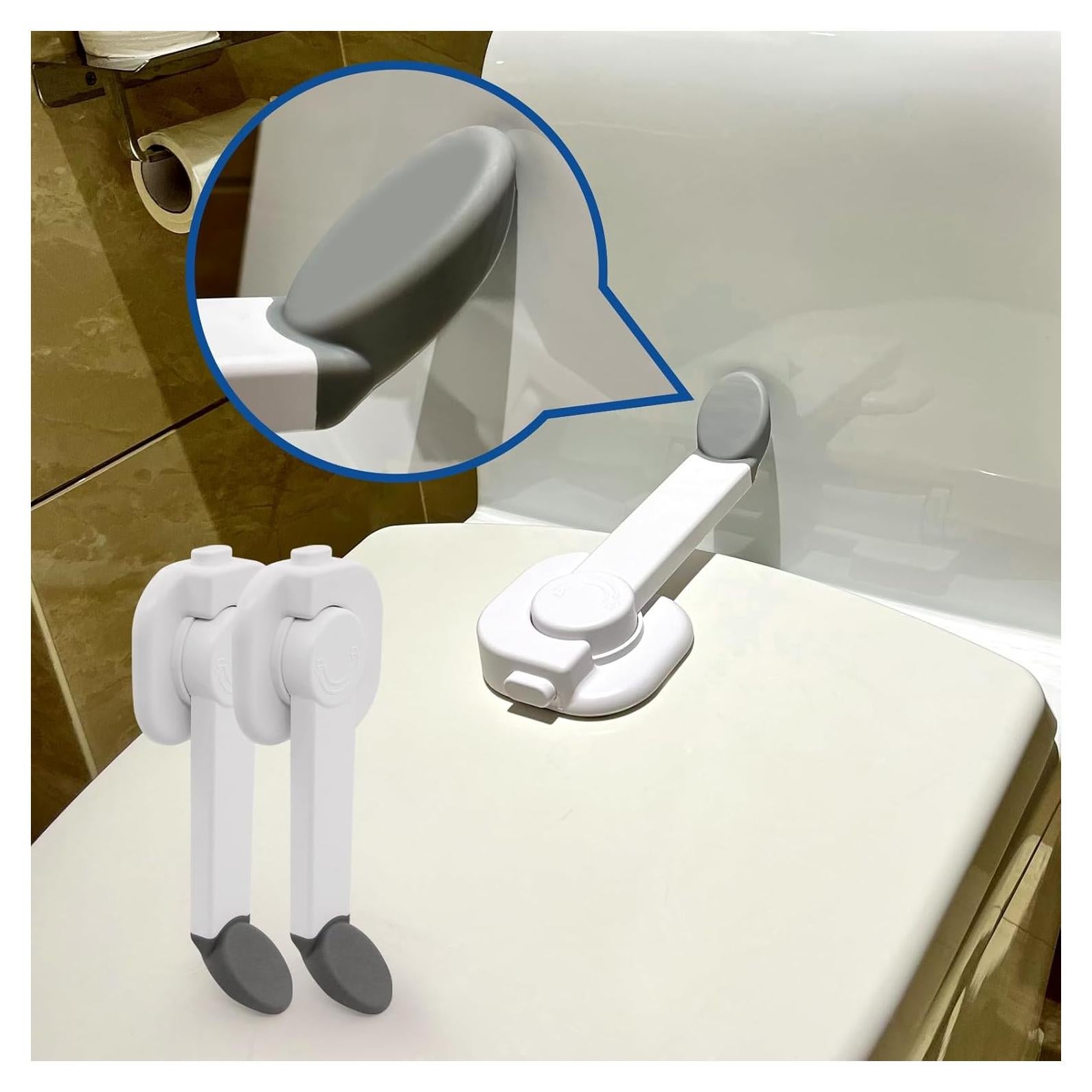 Cerraduras de Inodoro a Prueba de Bebés - 2 Unidades con Adhesivo Fuerte