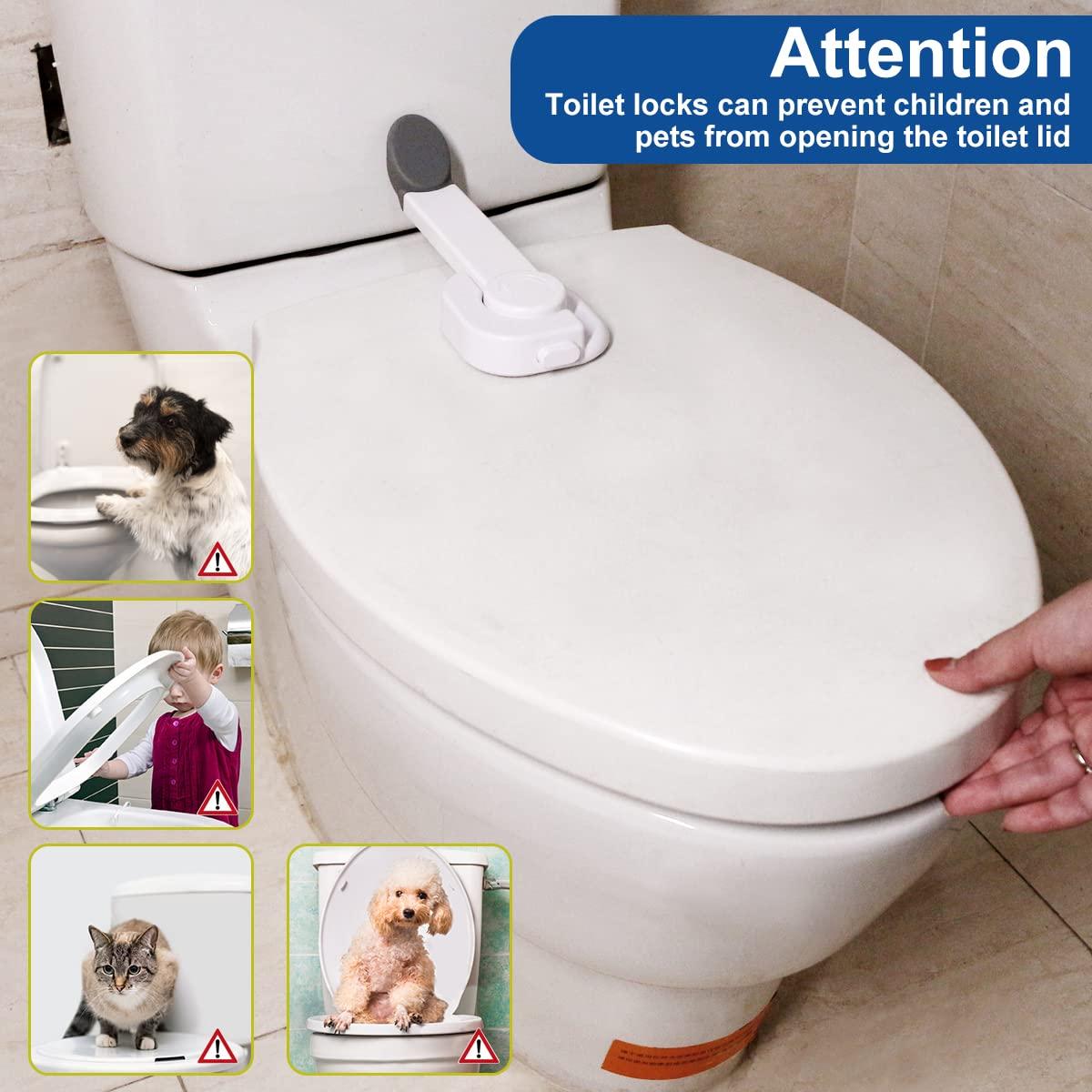 Cerraduras de Inodoro a Prueba de Bebés - 2 Unidades con Adhesivo Fuerte