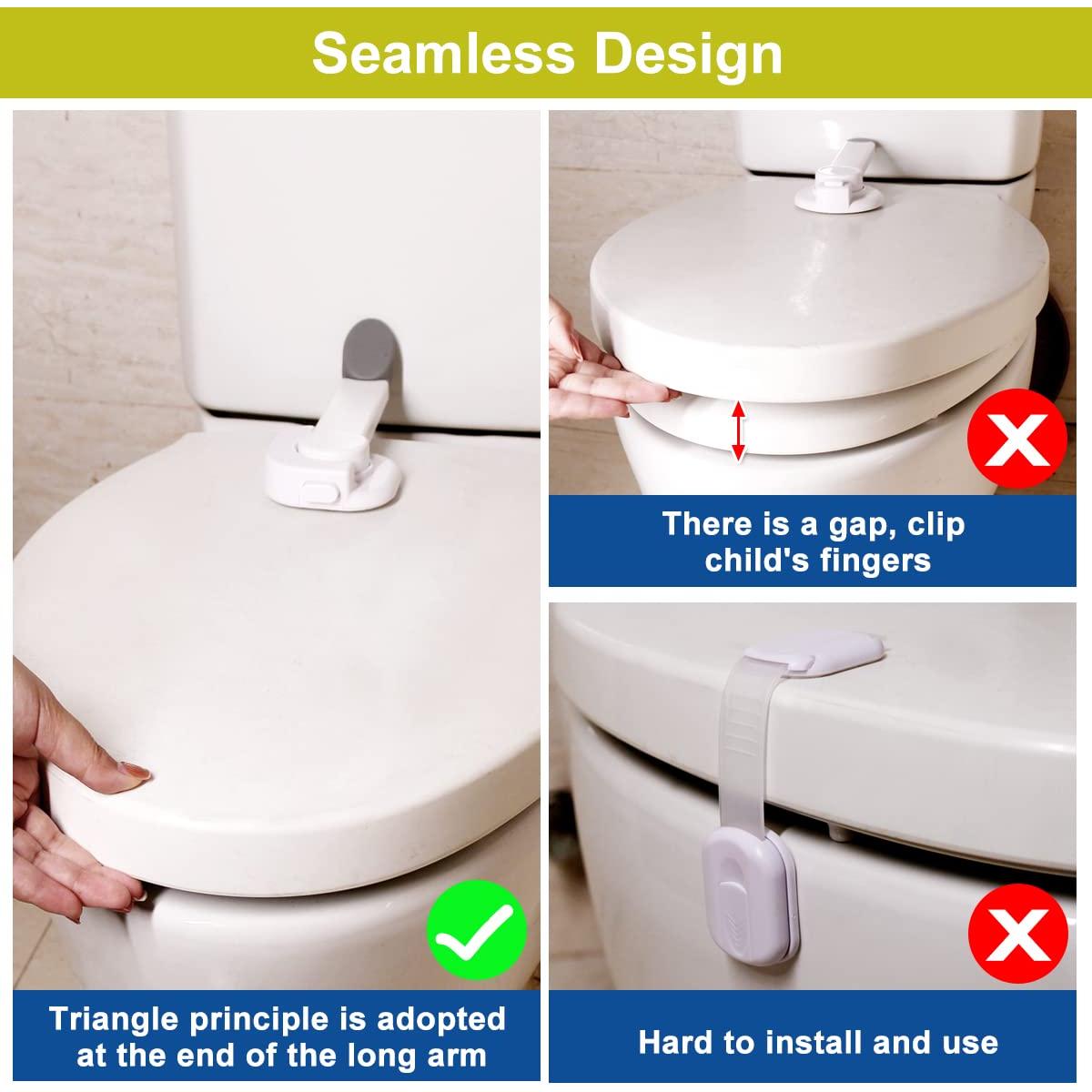 Cerraduras de Inodoro a Prueba de Bebés - 2 Unidades con Adhesivo Fuerte