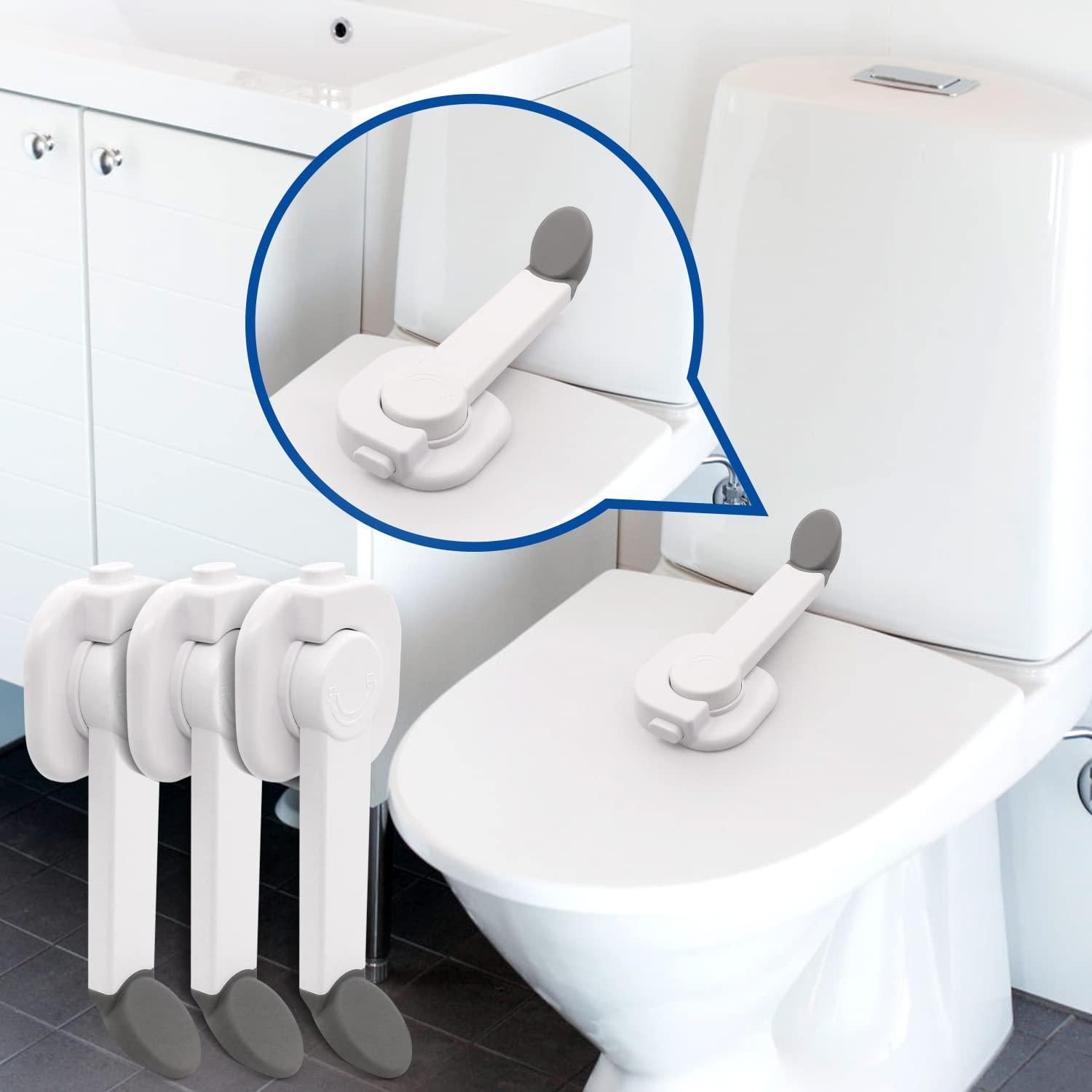 Cerraduras de Inodoro a Prueba de Bebés - 2 Unidades con Adhesivo Fuerte