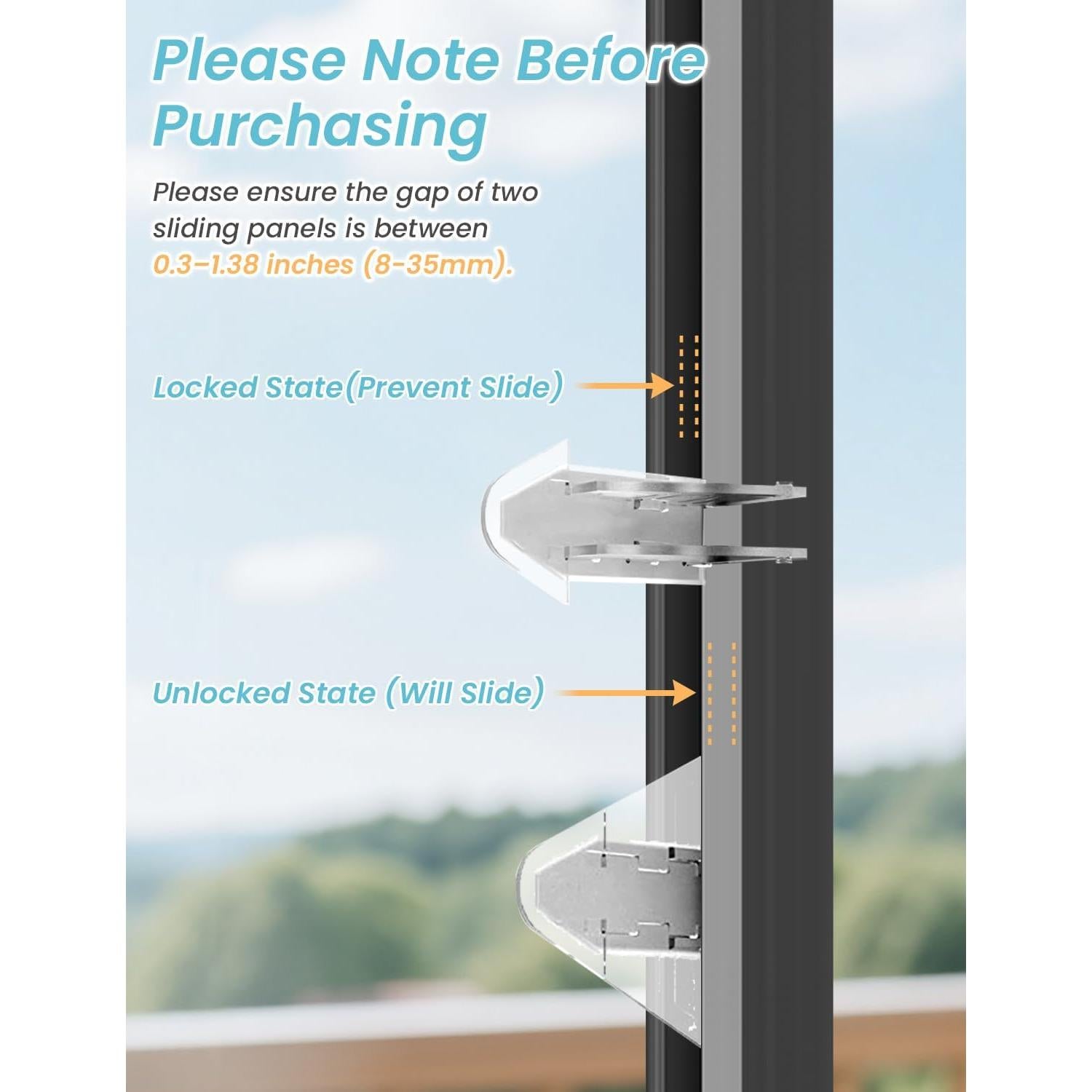 Cerraduras de Seguridad para Puertas Correderas Maveek 8 Piezas