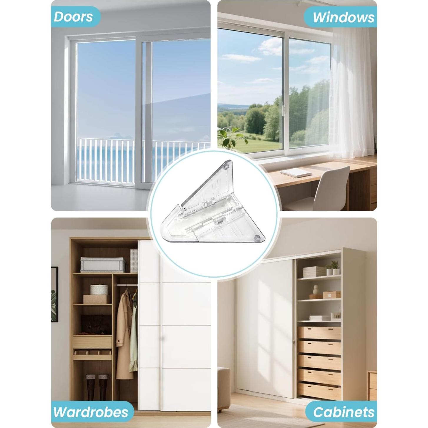 Cerraduras de Seguridad para Puertas Correderas Maveek 8 Piezas