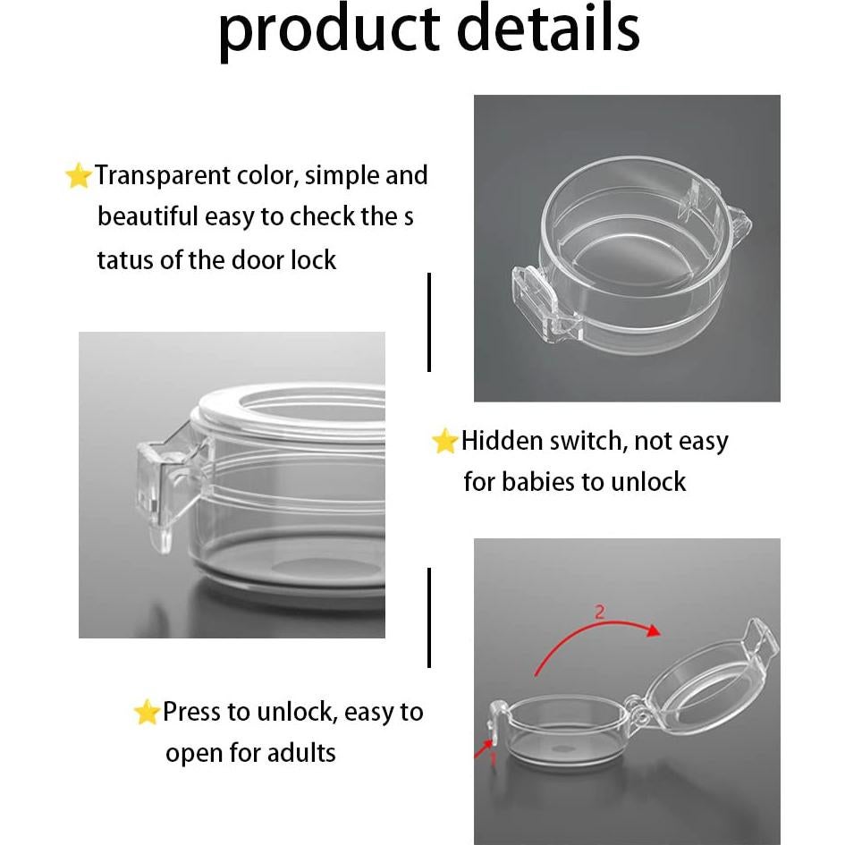 Cerradura de Seguridad para Niños 2 Pack Transparente