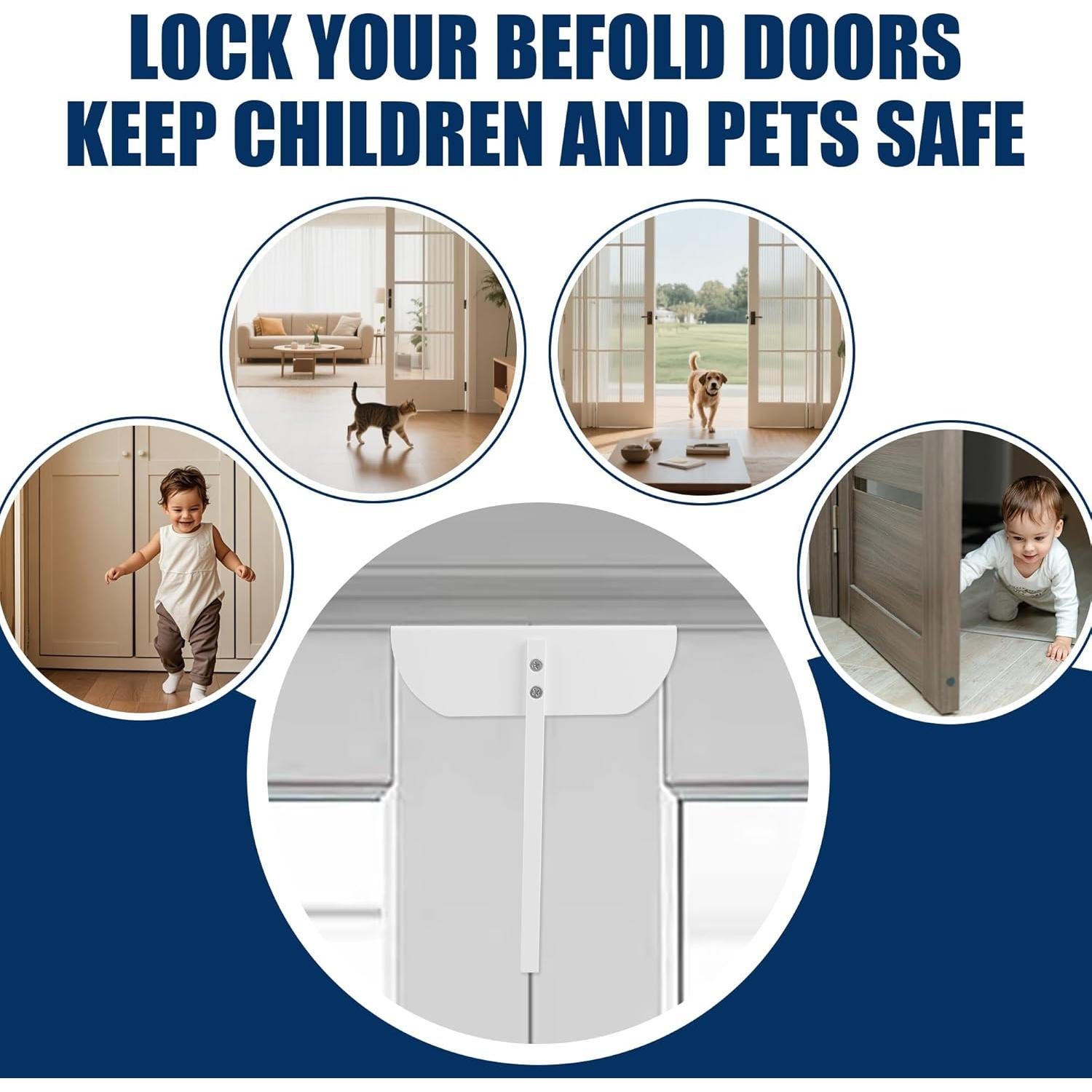 Cerradura de Puerta Bifold TAMIDN - Seguridad para Niños y Mascotas