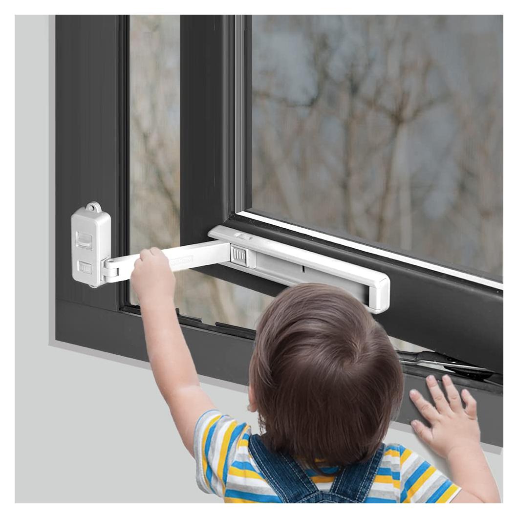 Cerradura de Ventana EUDEMON para Niños - Restrictor Blanco