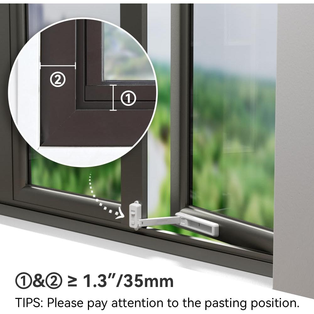 Cerradura de Ventana EUDEMON para Niños - Restrictor Blanco