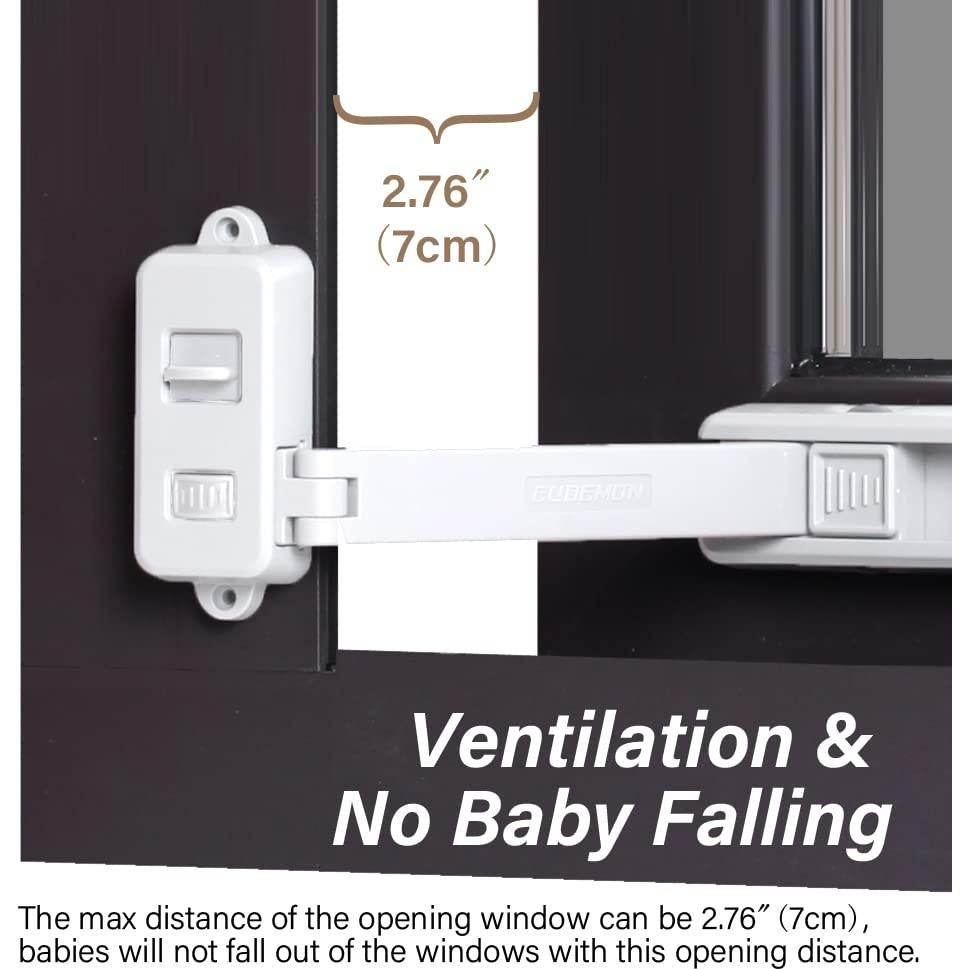 Cerradura de Ventana EUDEMON para Niños - Restrictor Blanco