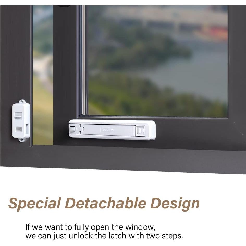 Cerradura de Ventana EUDEMON para Niños - Restrictor Blanco