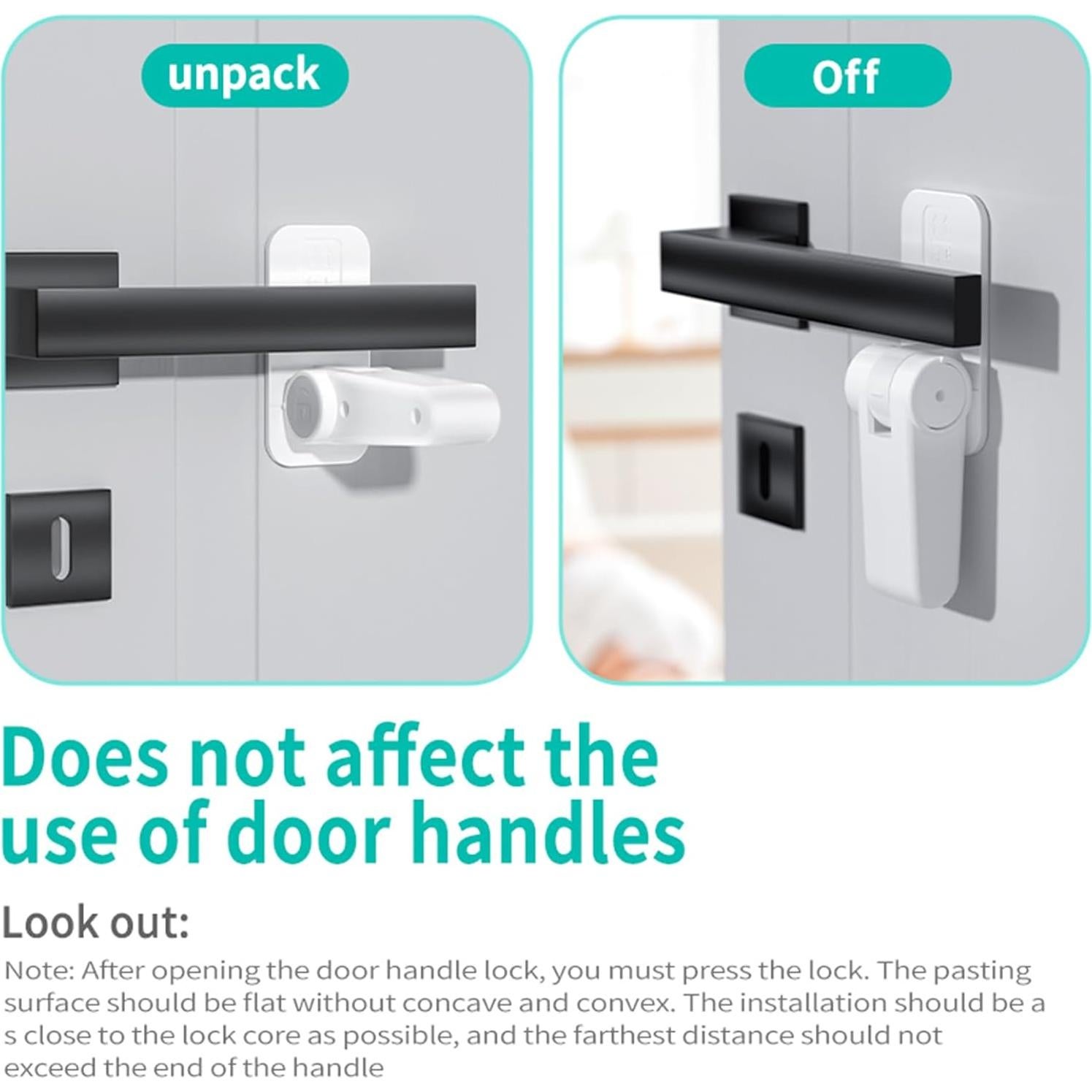 Bloqueo de Puerta KIZZHISI - 2 Unidades, ABS, Blanco