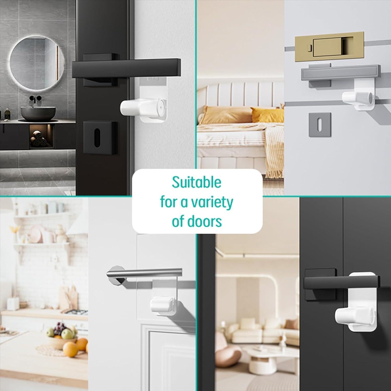 Bloqueo de Puerta KIZZHISI - 2 Unidades, ABS, Blanco