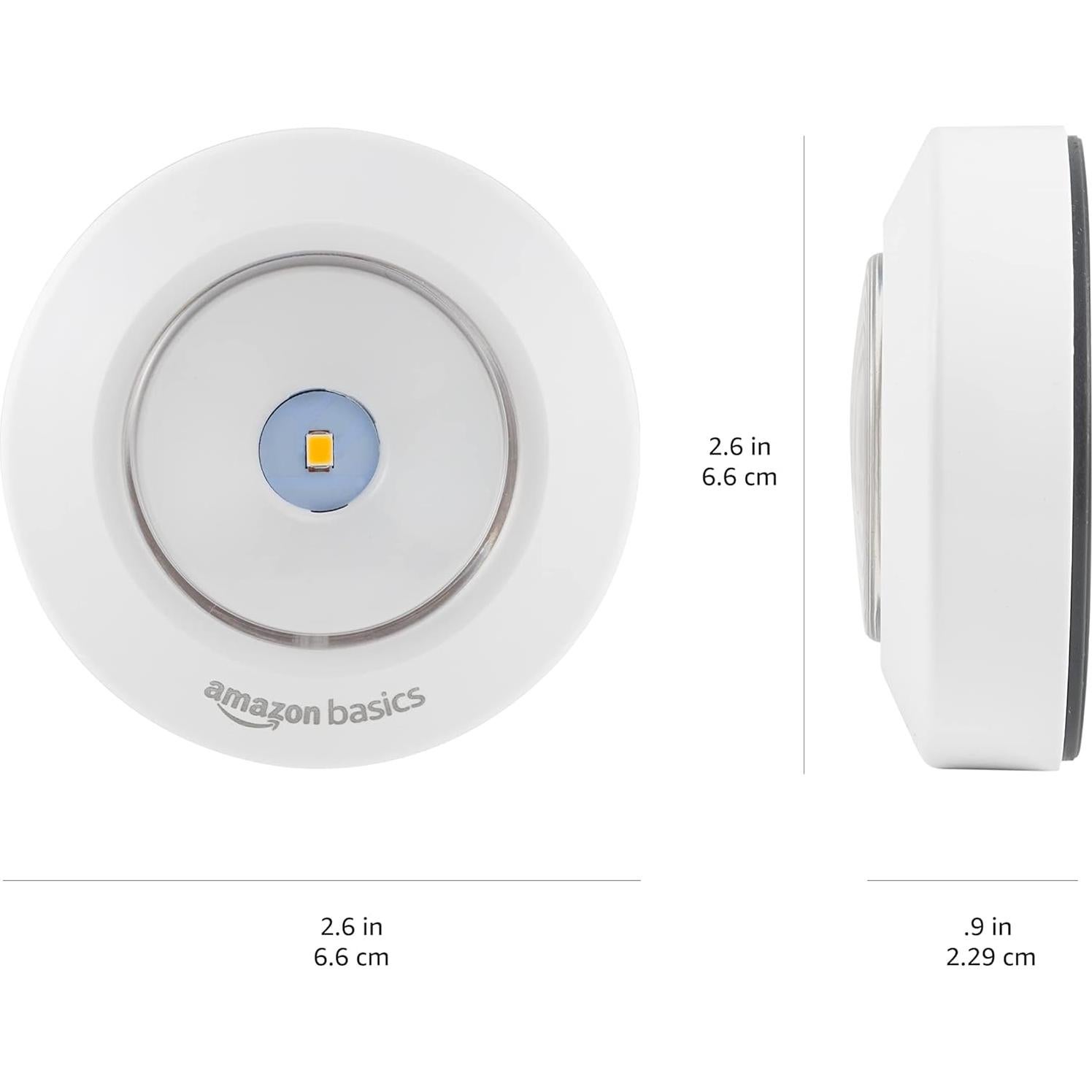 Luces LED en forma de disco Amazon Basics, 50 lúmenes, 2 unidades