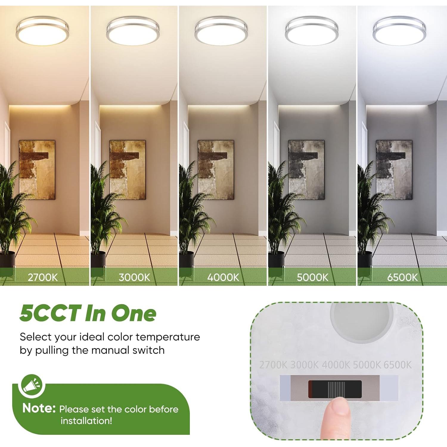 Luces de Techo LED 36W TOBUSA 33cm Regulables 3600lm 5CCT