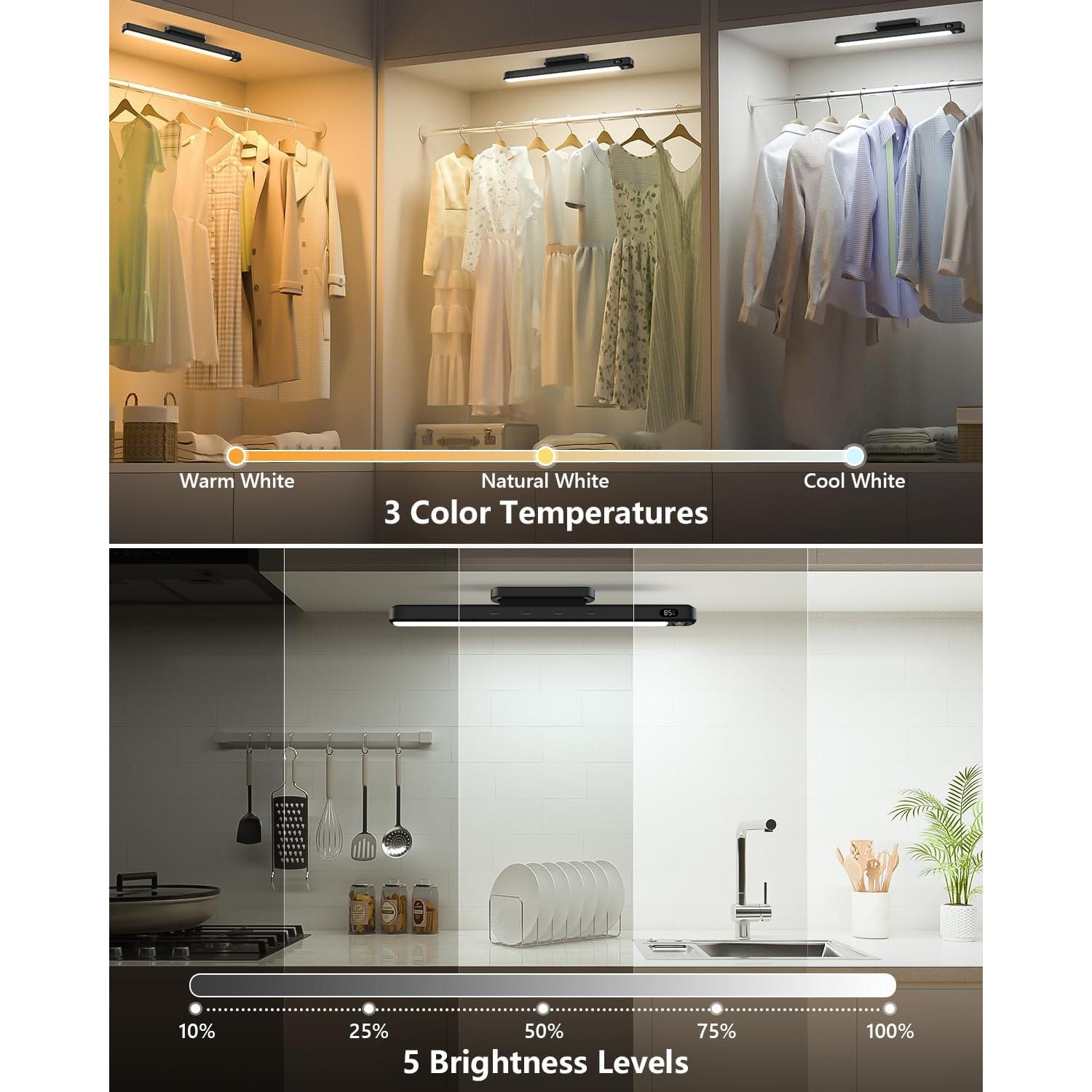 Barra de Luz LED Ferswe 3W con Sensor de Movimiento Recargable